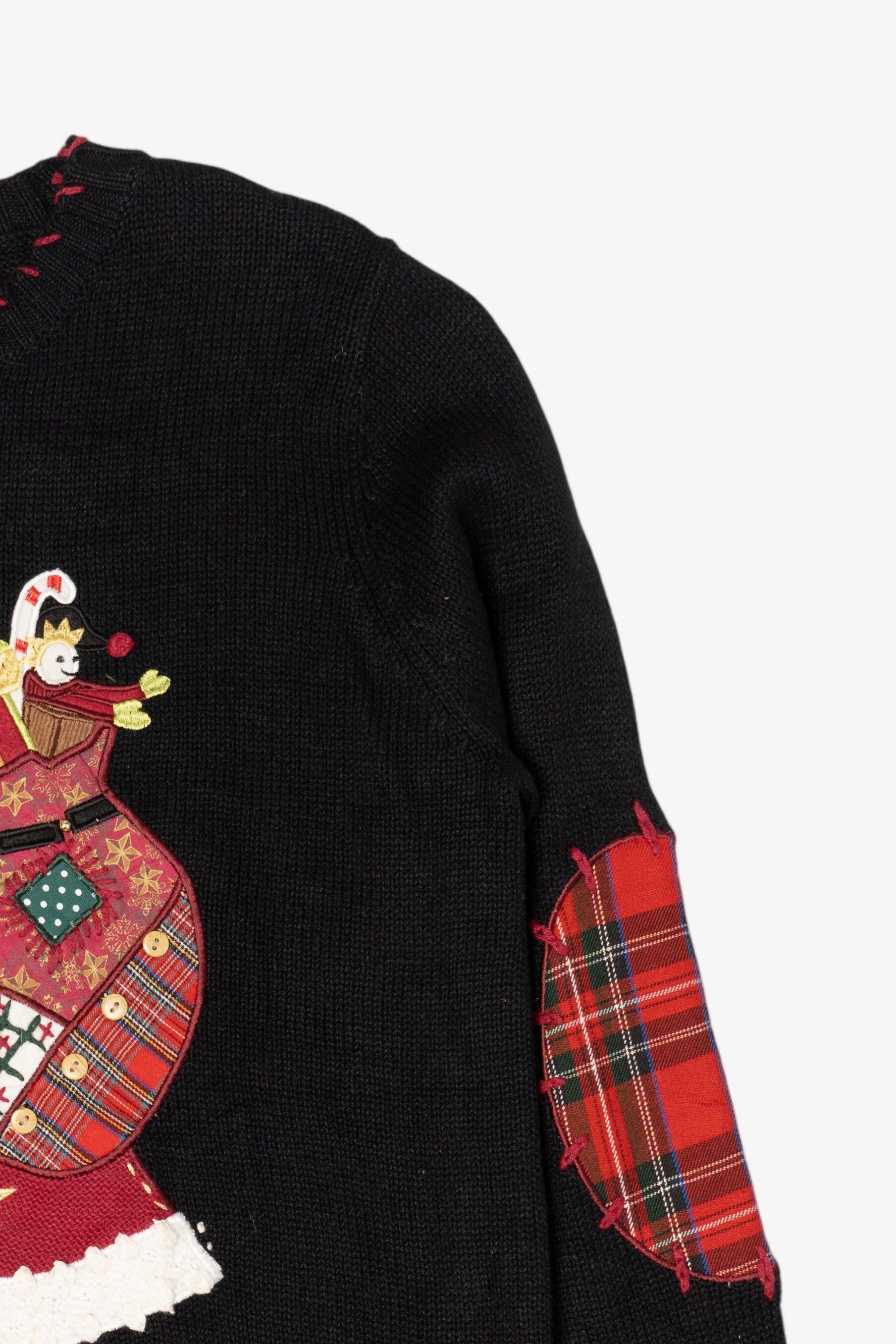 Vintage Black Kikit Santa Ugly Christmas Pullover (2000s)