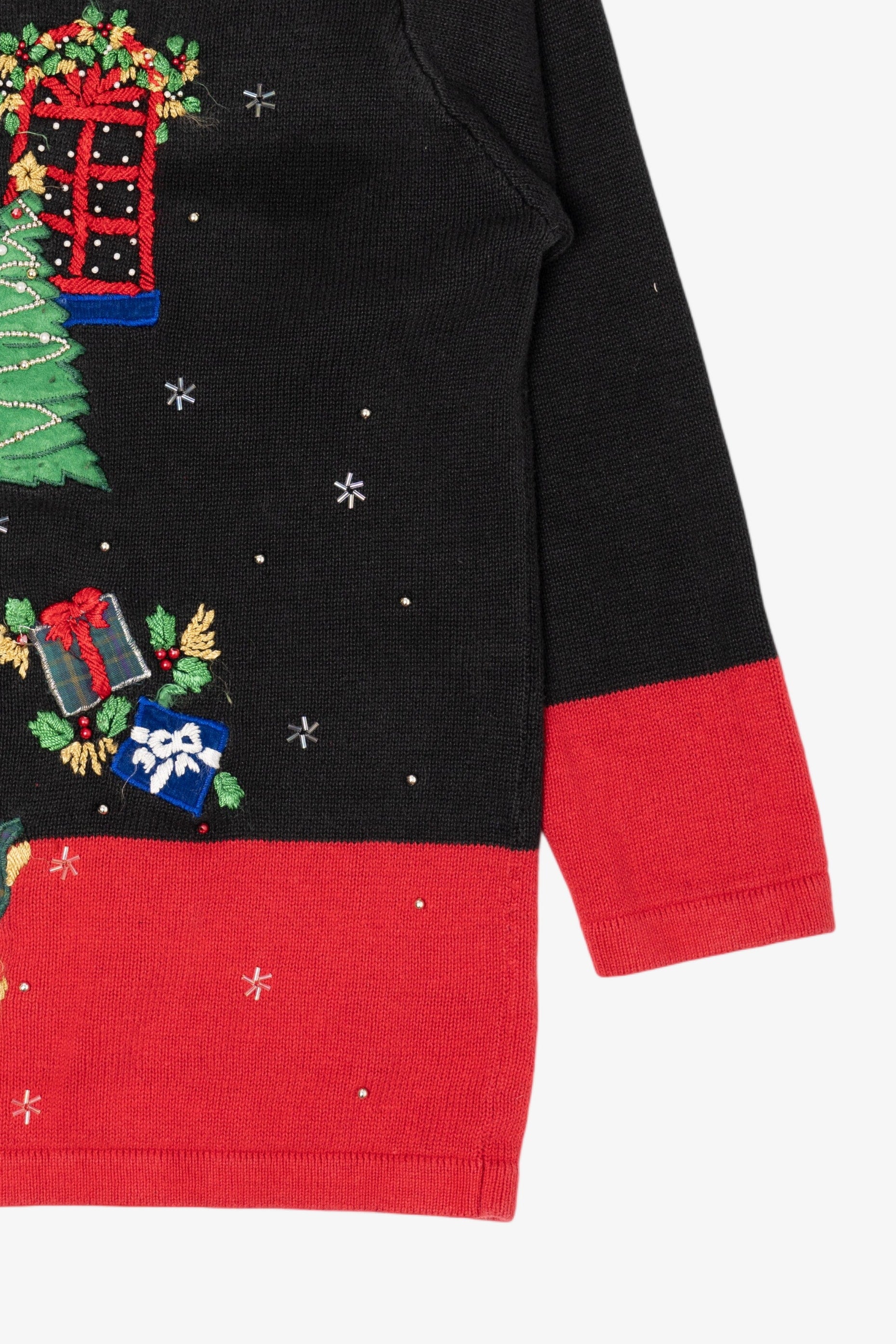 Vintage Black B.P. Design Ugly Christmas Pullover (1990s)