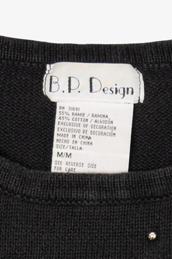 Vintage Black B.P. Design Ugly Christmas Pullover (1990s)