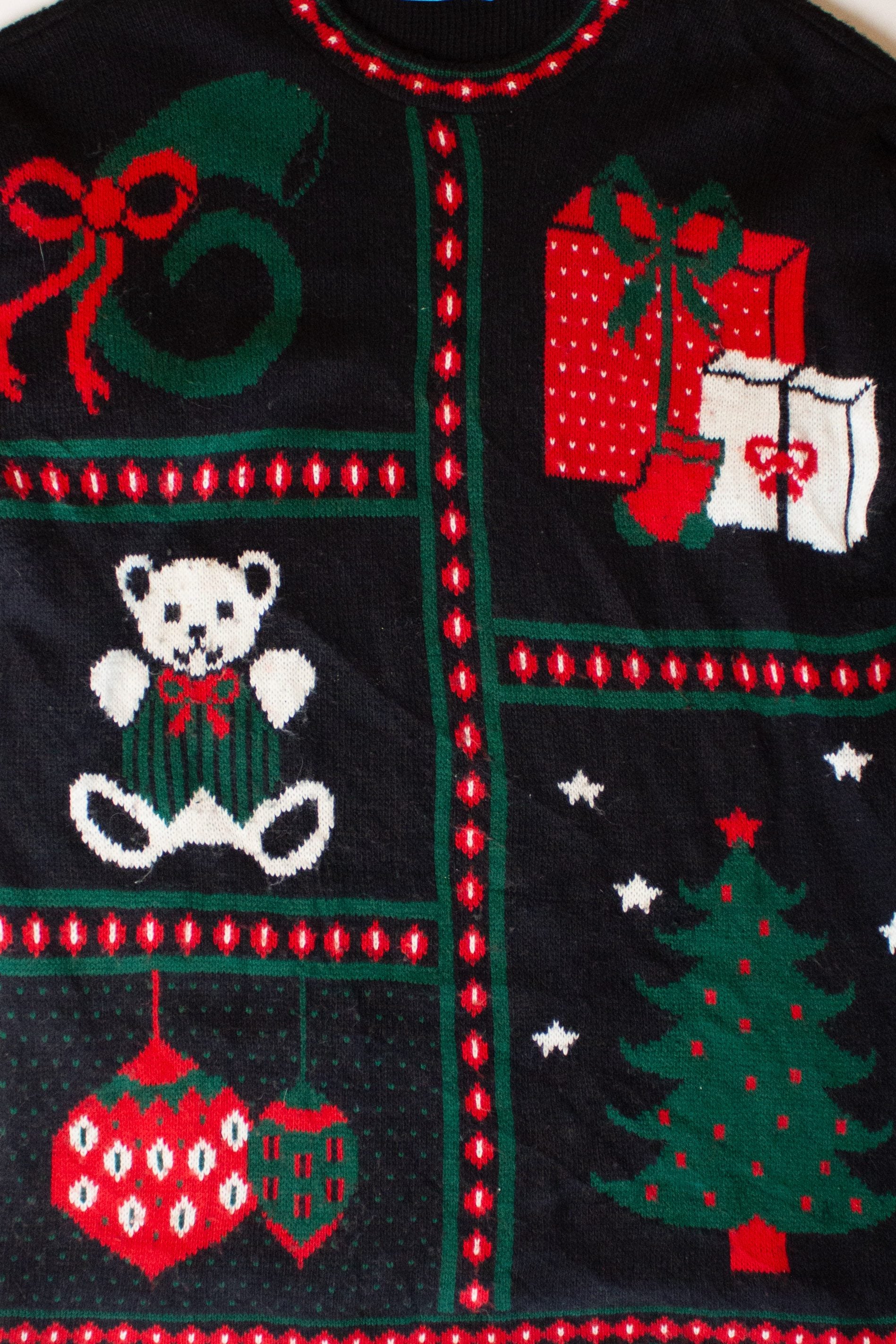 Vintage Bear Boxes Ugly Christmas Sweater (1990s)