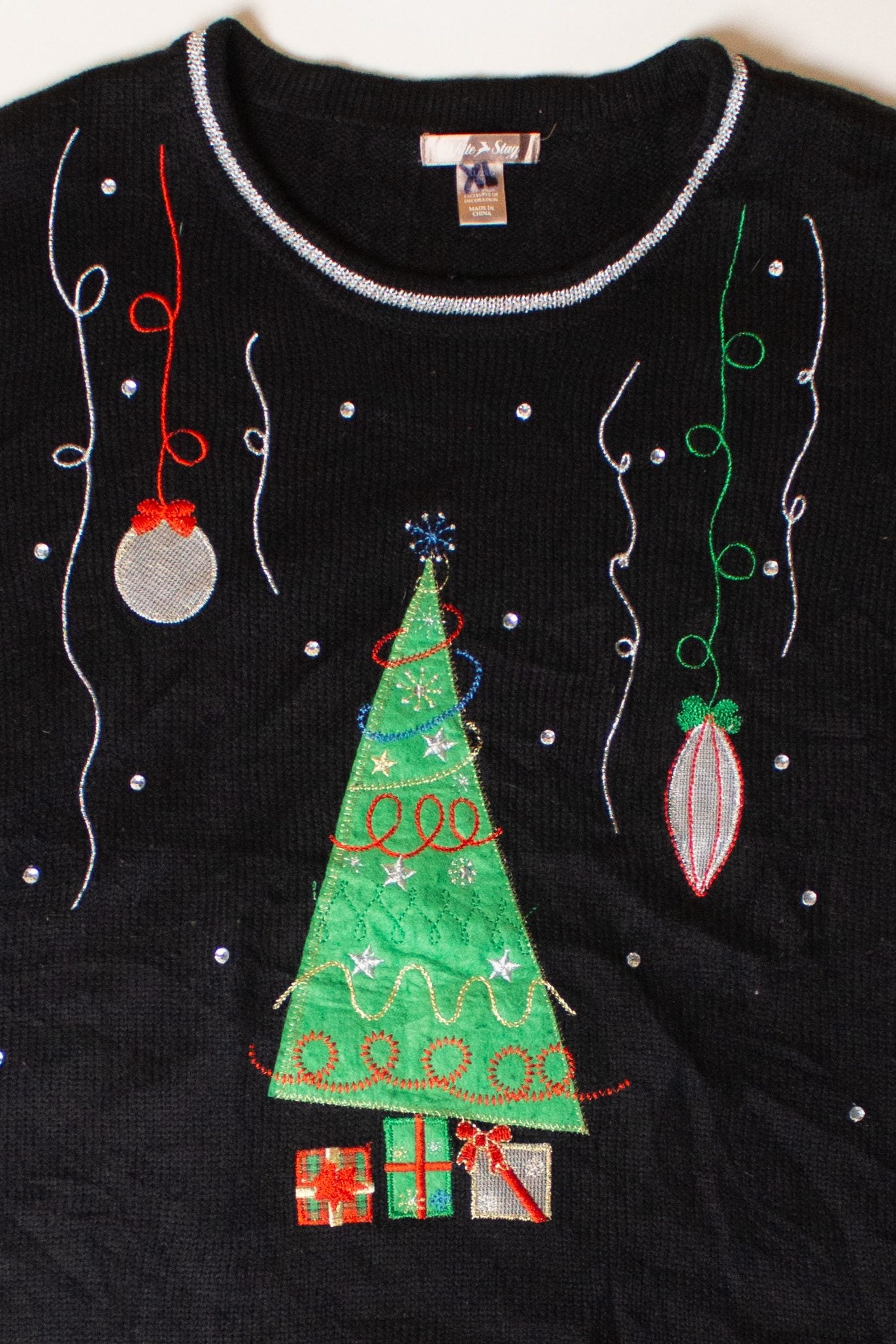 Vintage Ornamental Tree Christmas Sweater (1990s)