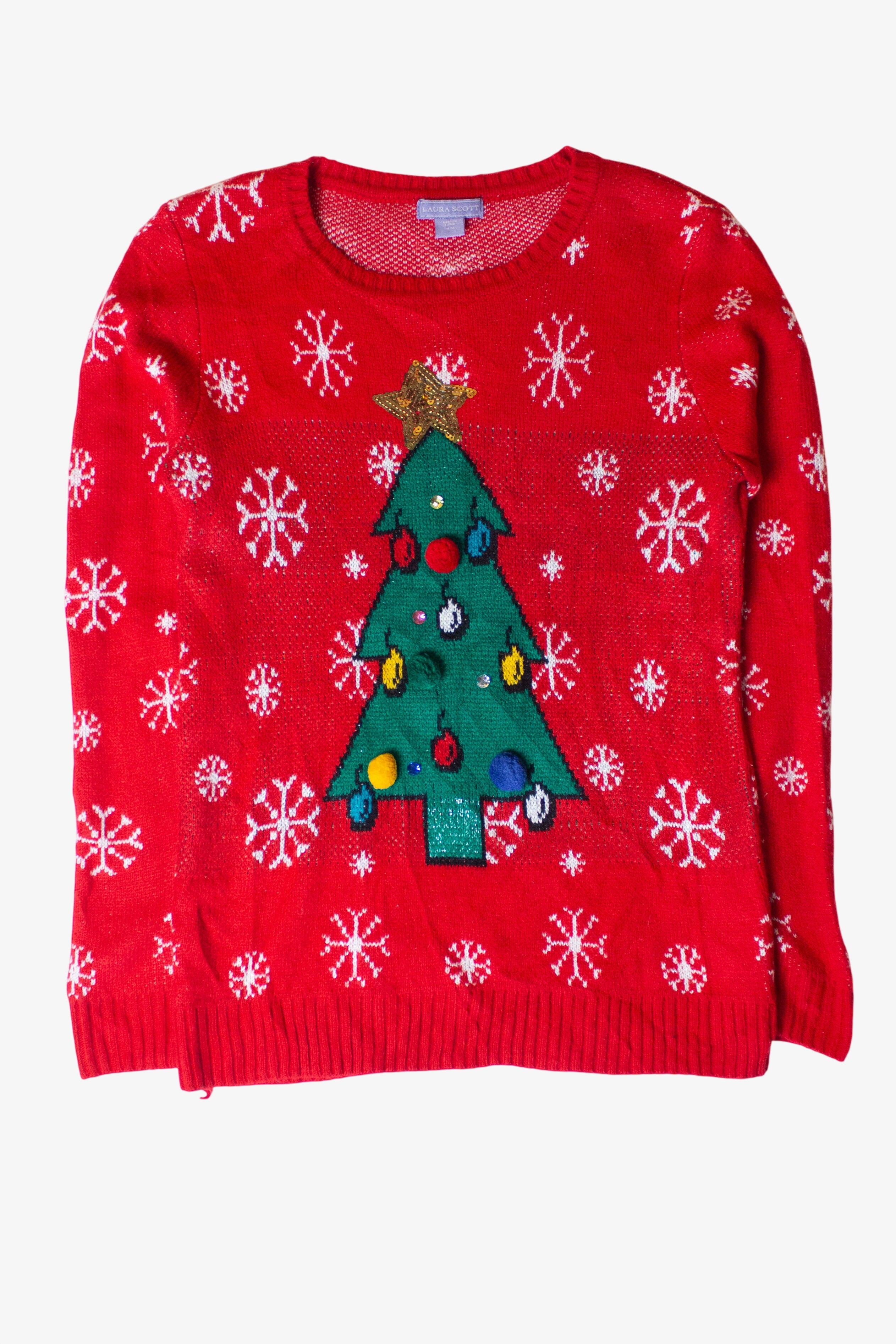 Red Laura Scott Tree Christmas Sweater (2010s)