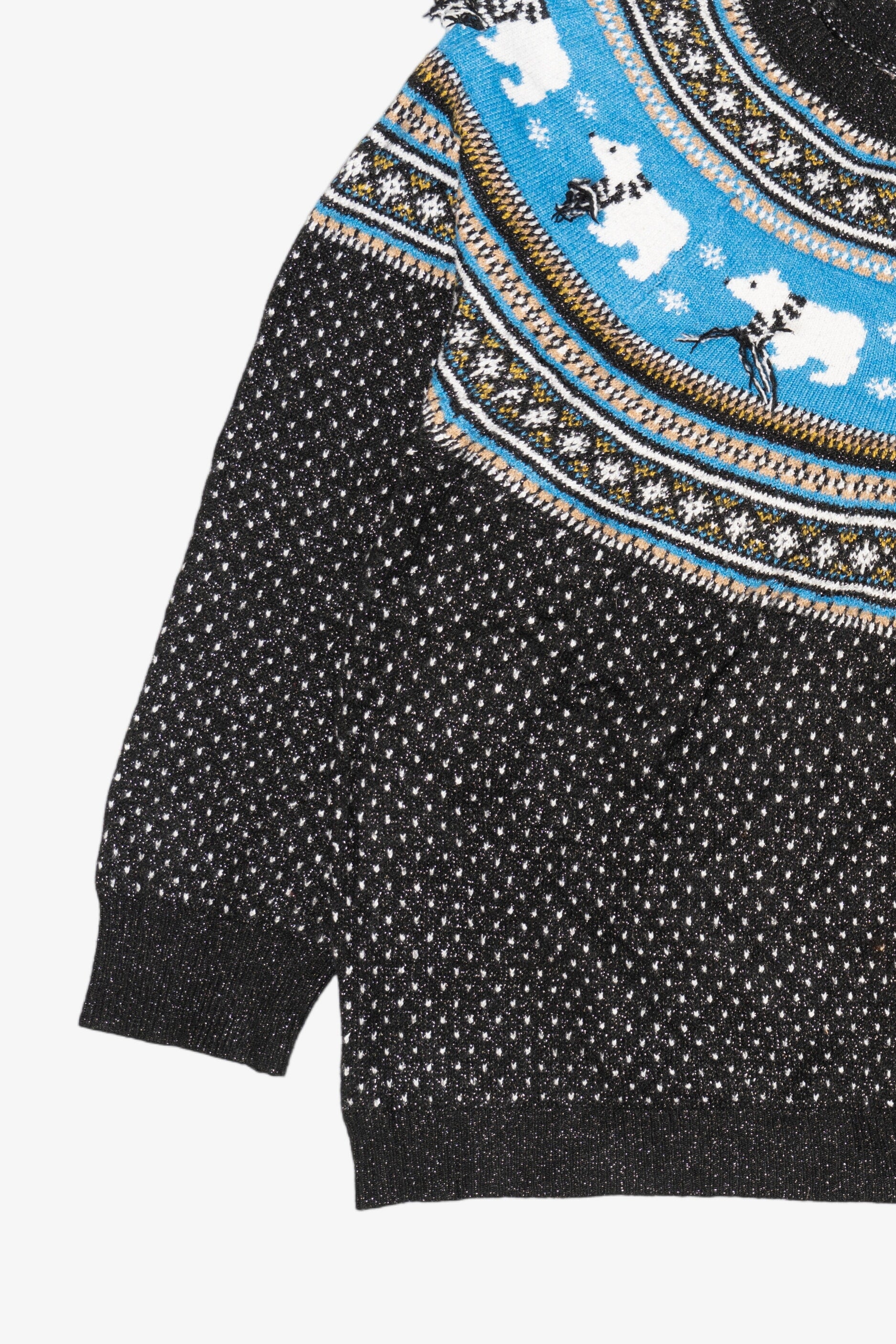 Black Holiday Time Polar Bears Ugly Christmas Pullover (2010s)