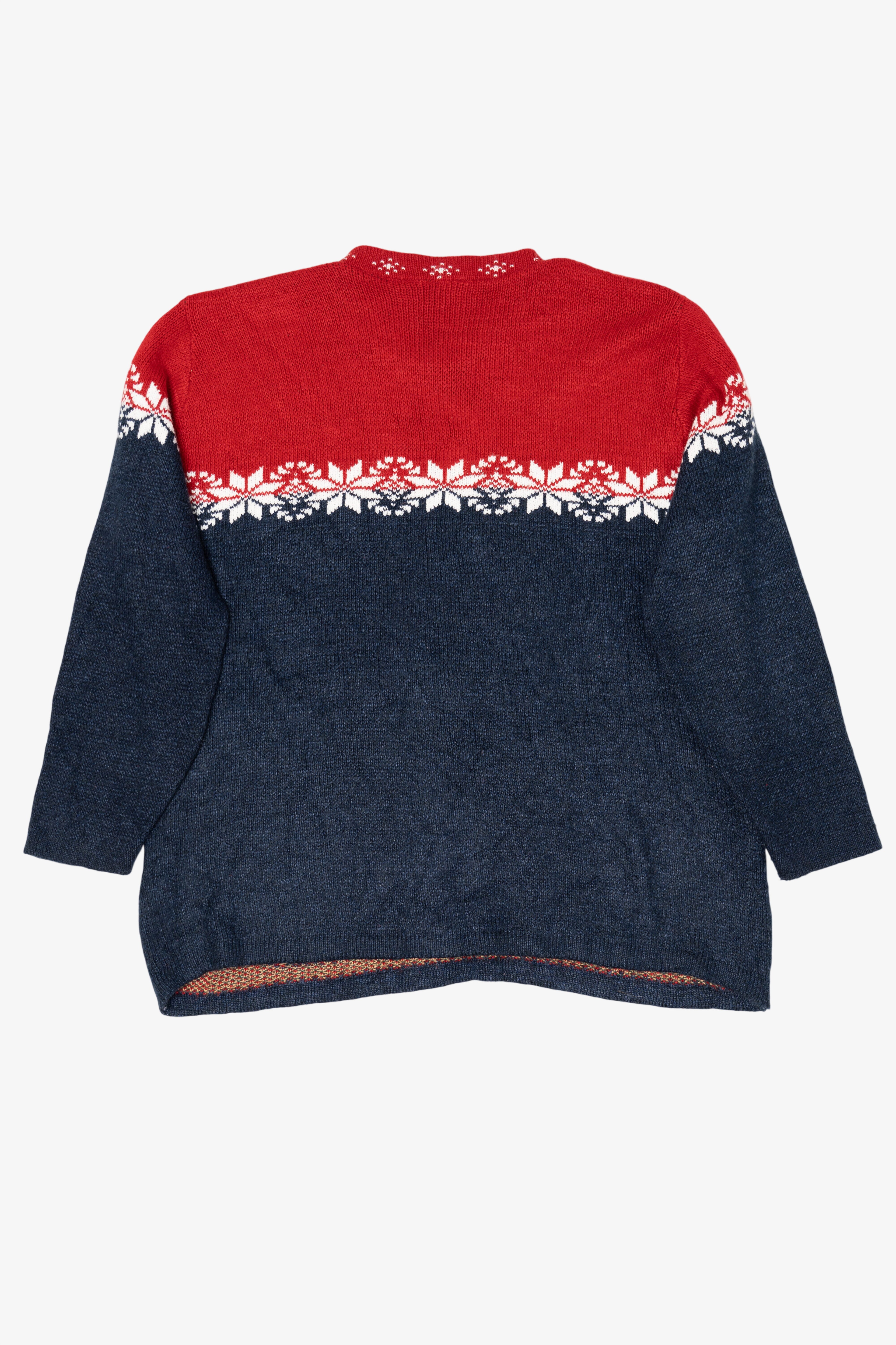 Vintage Red Nutcracker Santa Ugly Christmas Pullover (1990s)