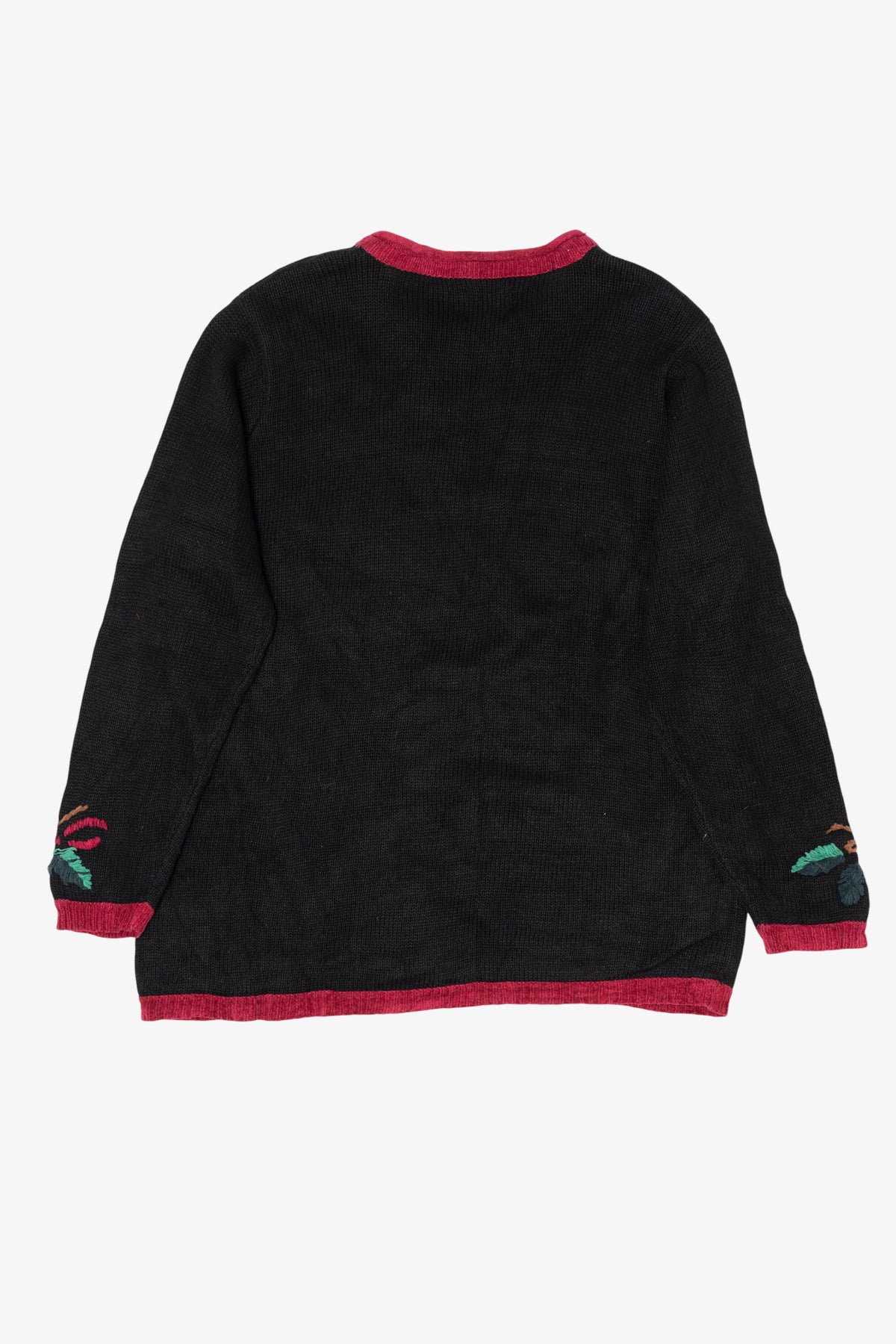 Vintage Black Nutcracker Teddy Bears Tree Decorating Ugly Christmas Pullover (1990s)