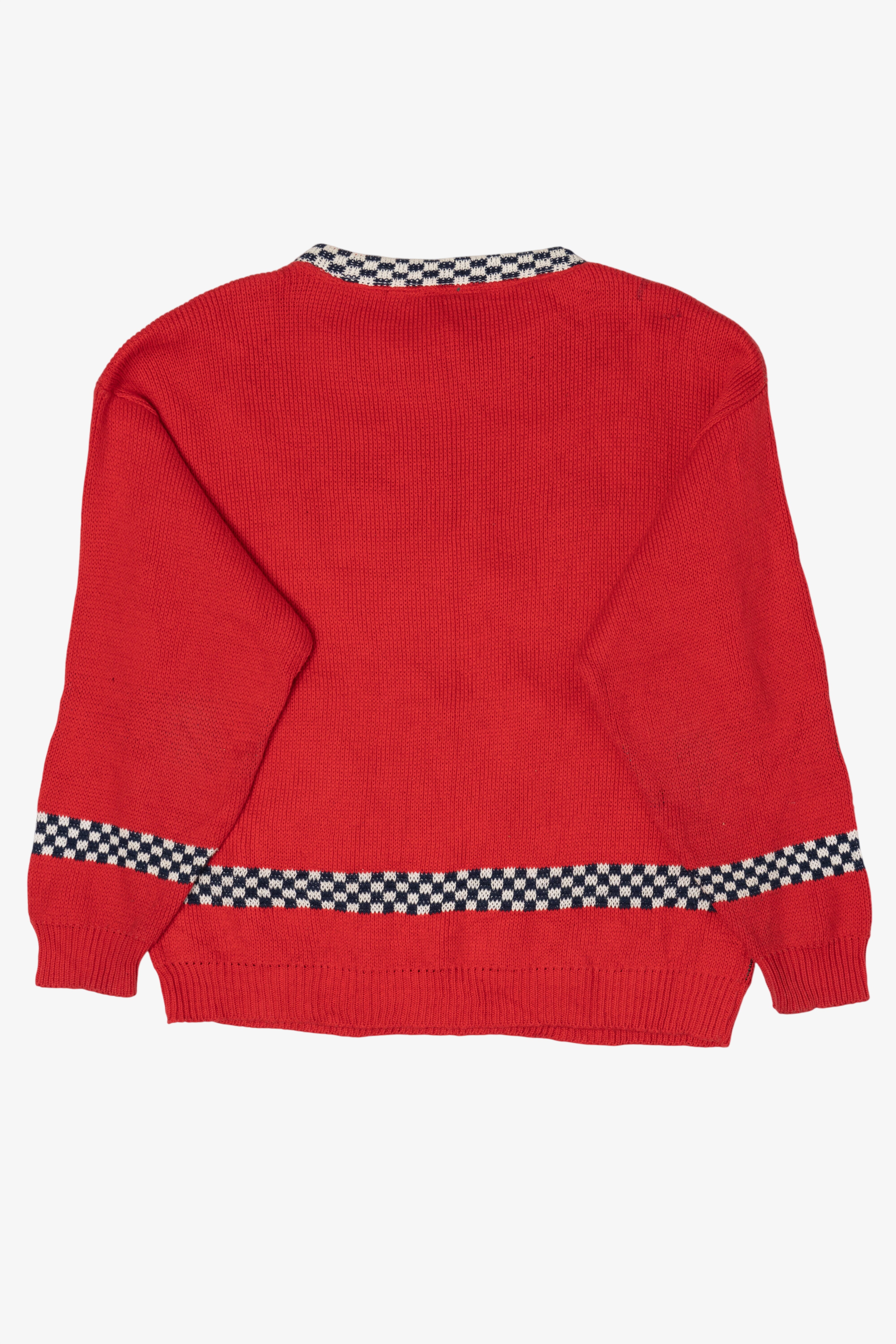 Vintage Red Sweater Loft "Toy Land" Ugly Christmas Pullover (1990s)