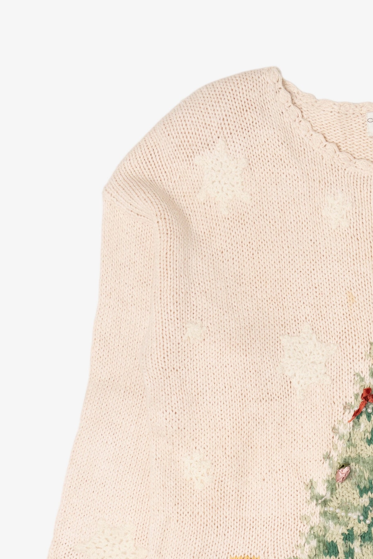 Vintage White Casual Corner Children Around Tree Ugly Christmas Pullover (1990s)