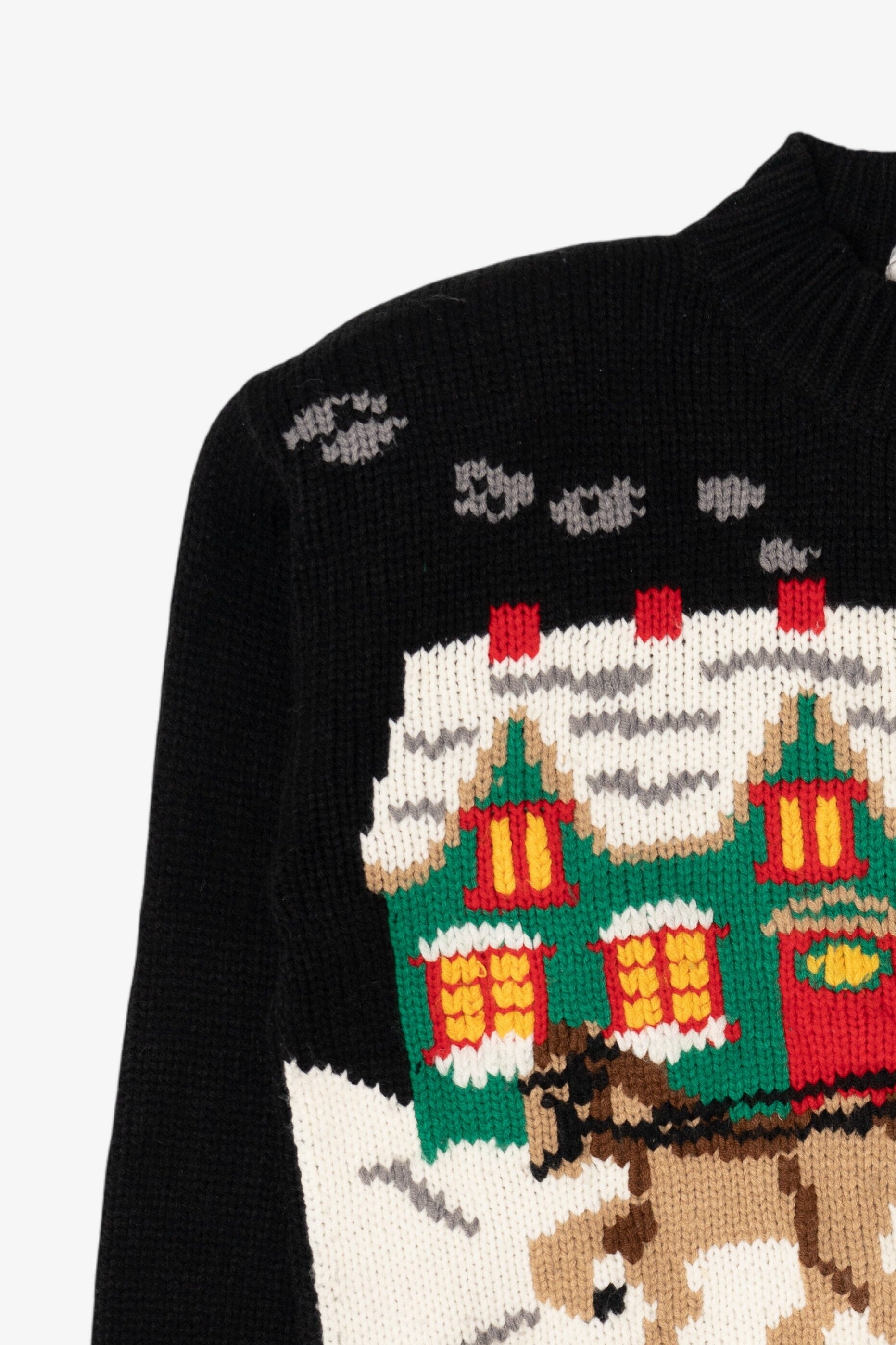 Vintage Black Karen Scott Sleigh Ride Ugly Christmas Pullover (1990s)