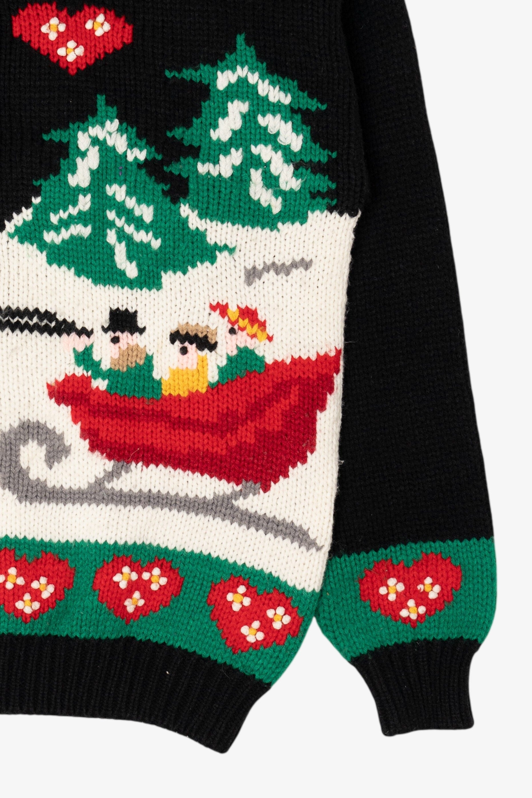 Vintage Black Karen Scott Sleigh Ride Ugly Christmas Pullover (1990s)