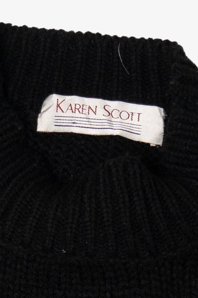 Vintage Black Karen Scott Sleigh Ride Ugly Christmas Pullover (1990s)