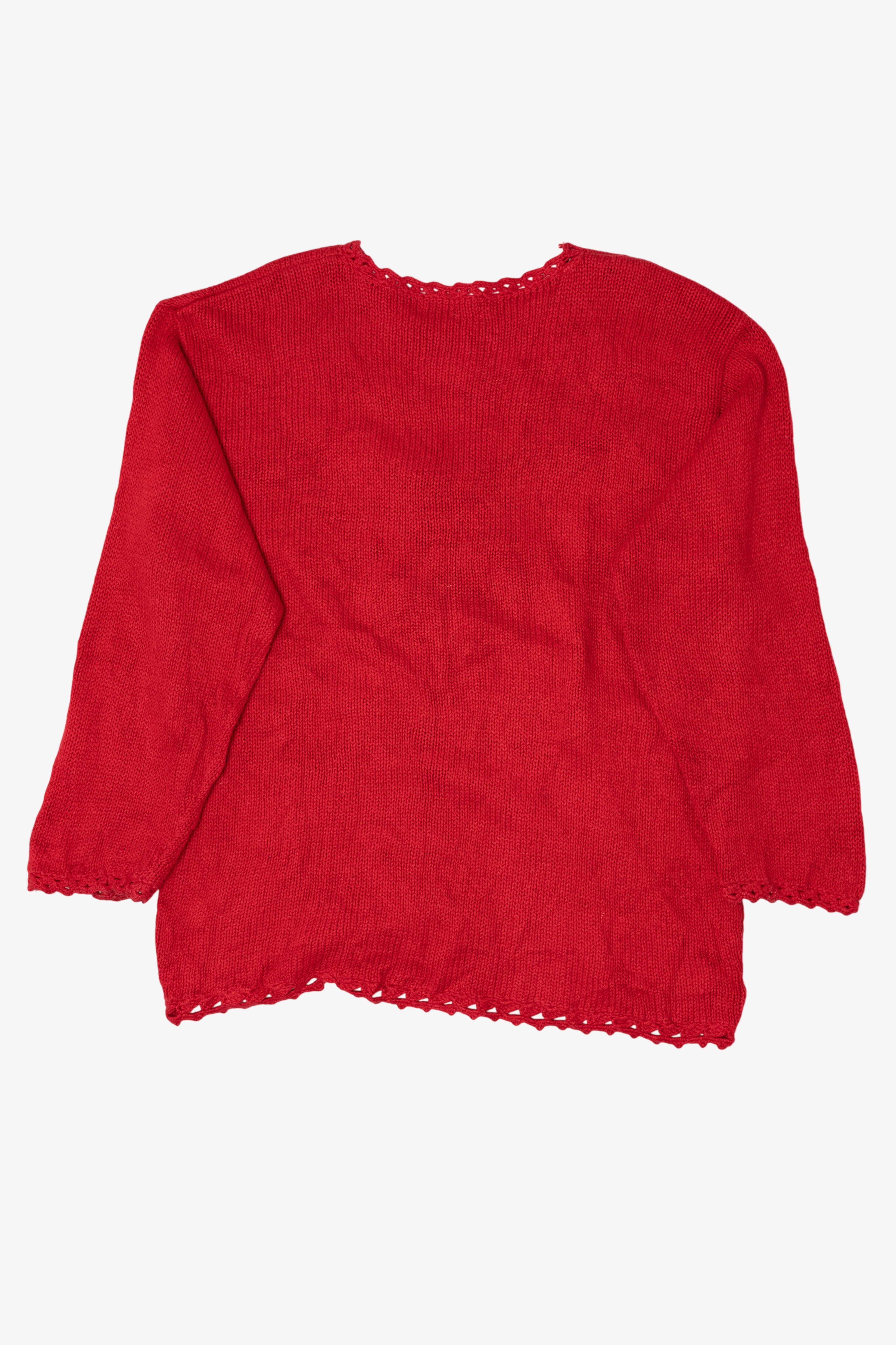 Vintage Red Presents Under Trees Ugly Christmas Pullover (1990s)