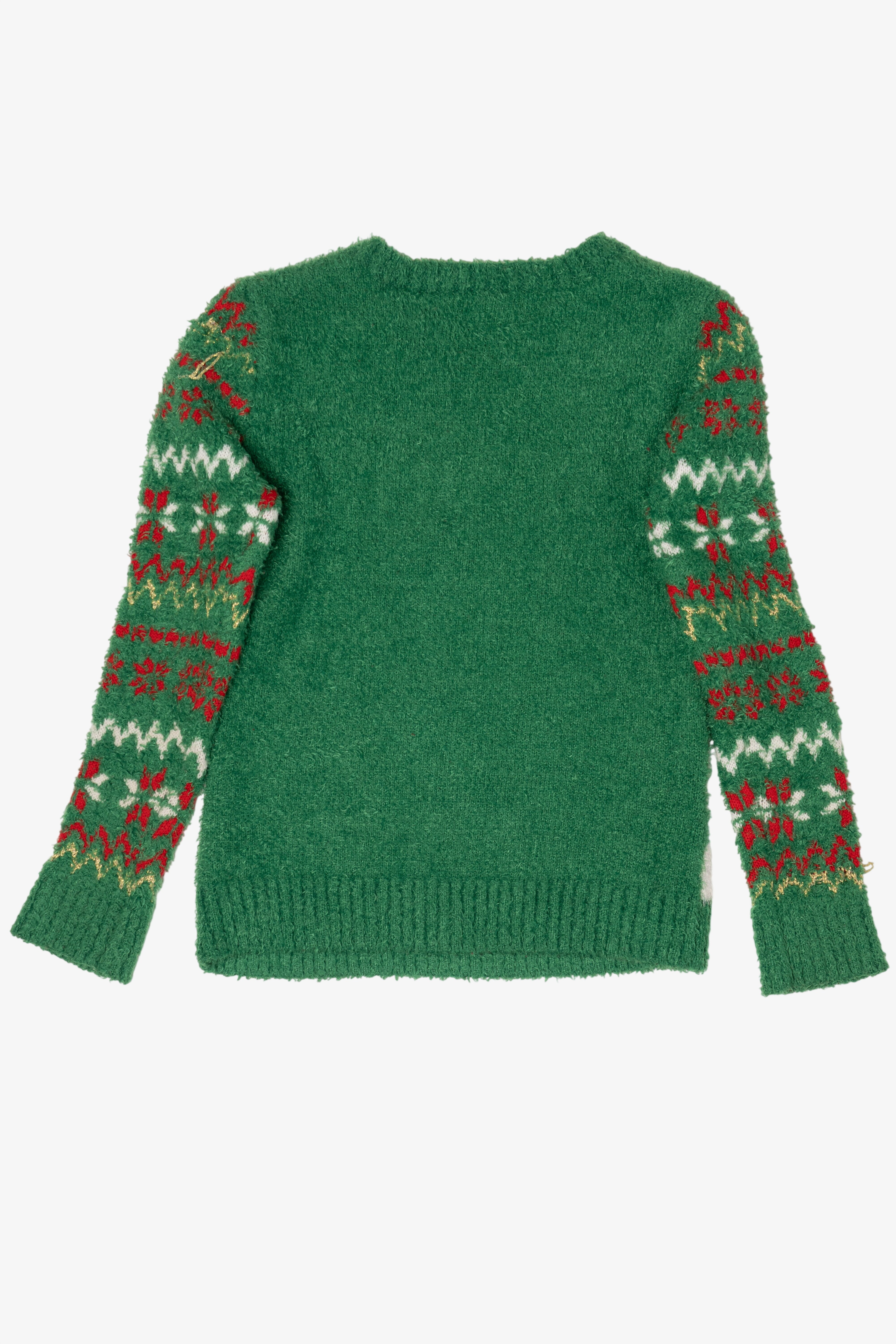 Green "Owl Be Home For Christmas" Ugly Christmas Pullover (2010s)