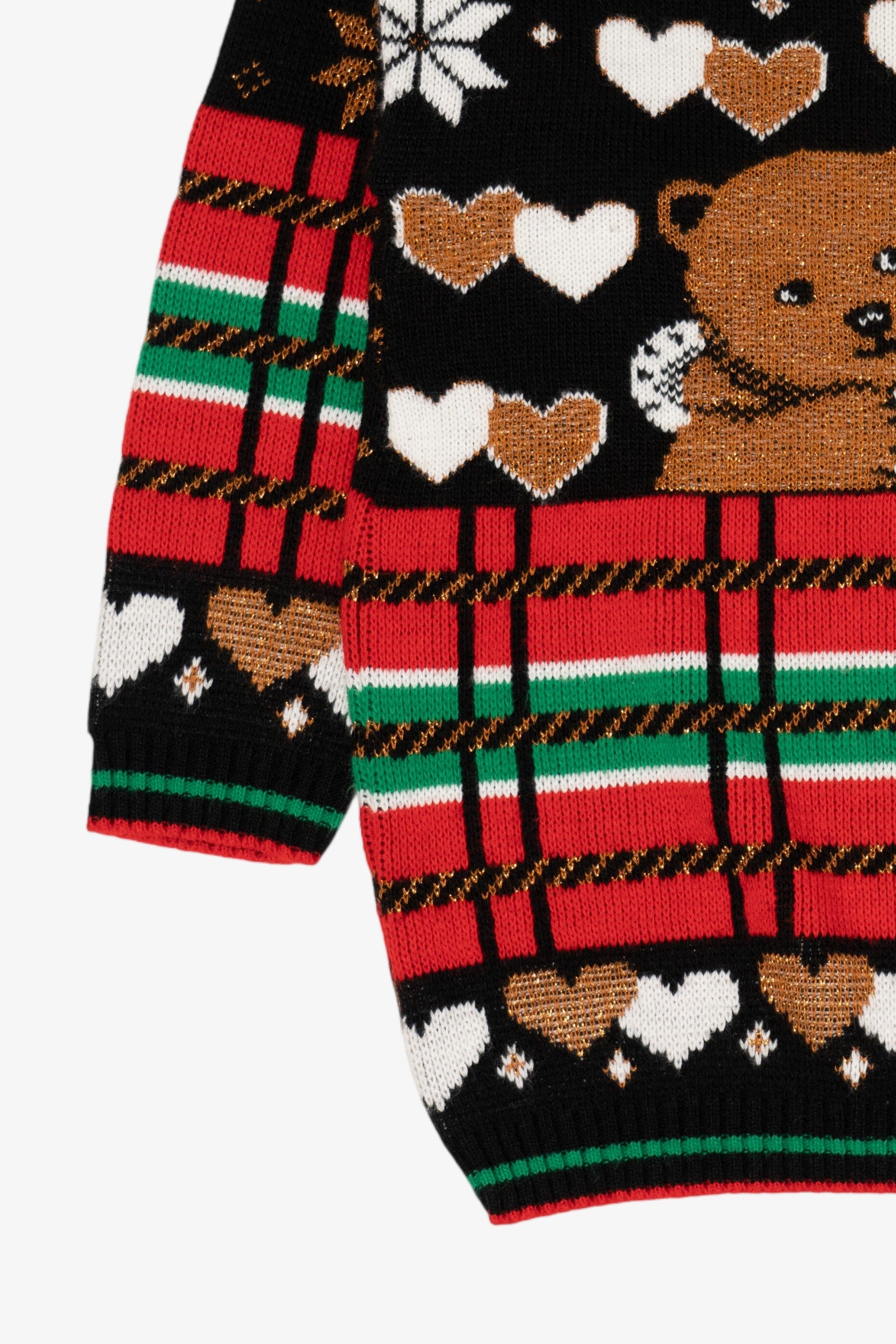 Vintage Black Adele Teddy Bears Ugly Christmas Pullover (1980s)