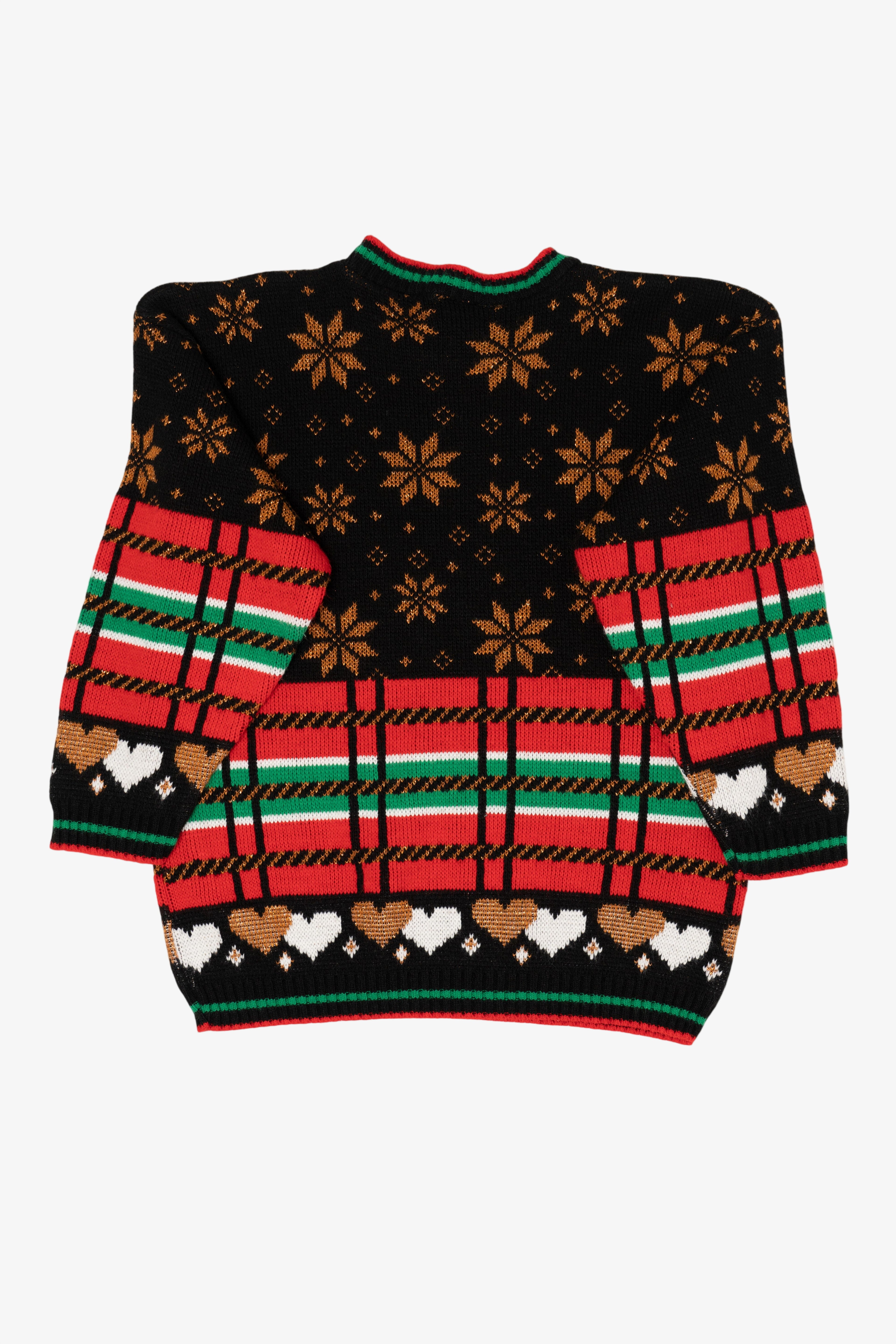 Vintage Black Adele Teddy Bears Ugly Christmas Pullover (1980s)