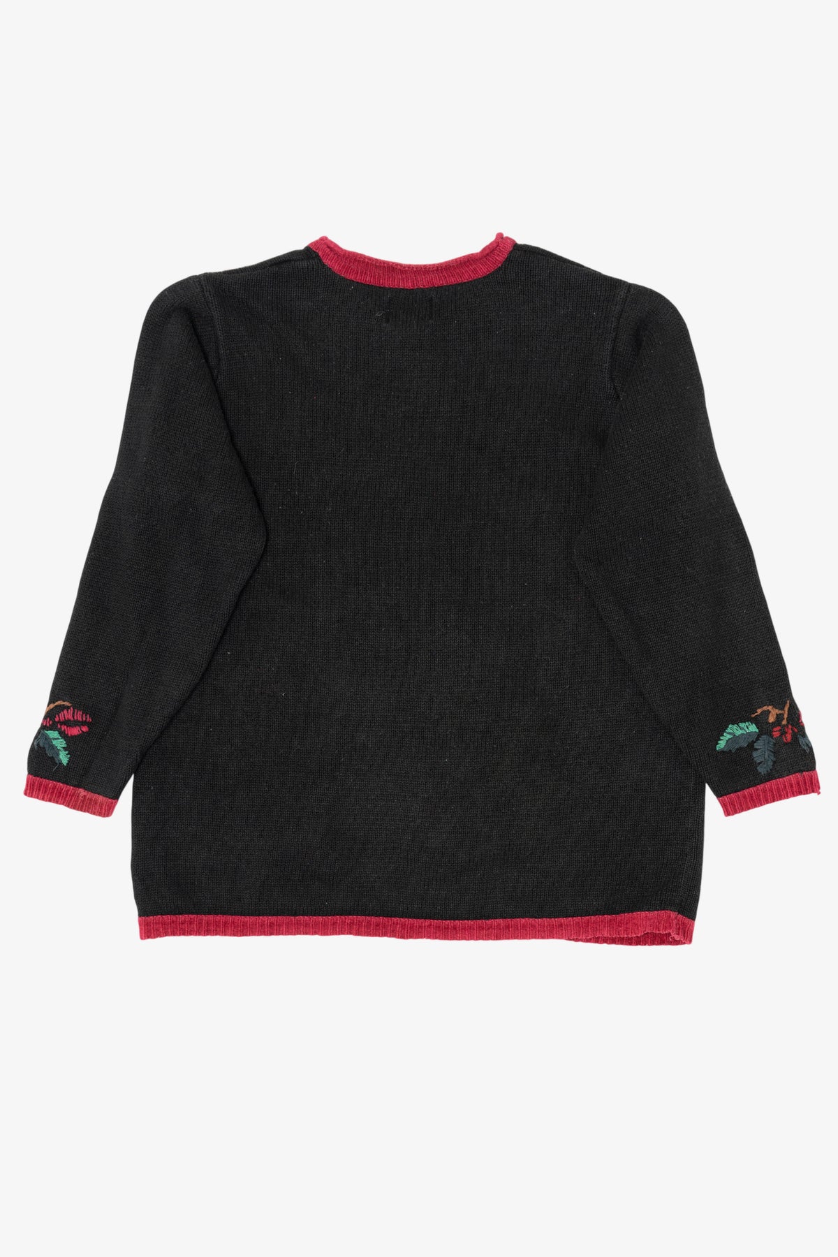 Vintage Black Nutcracker Bears Tree Decorating Ugly Christmas Pullover (1990s)