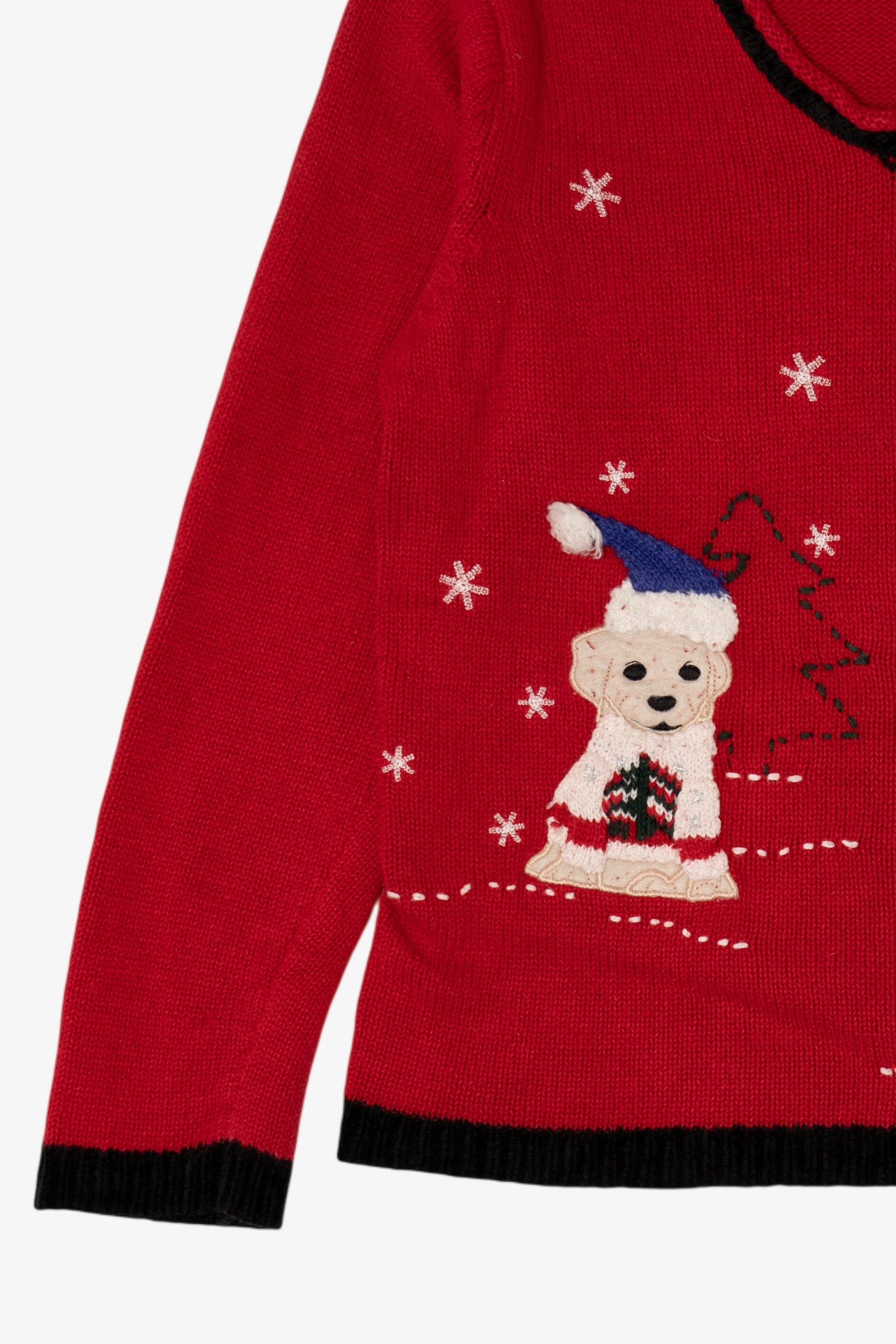Vintage Red Crazy Horse Dogs Ugly Christmas Pullover (2000s)