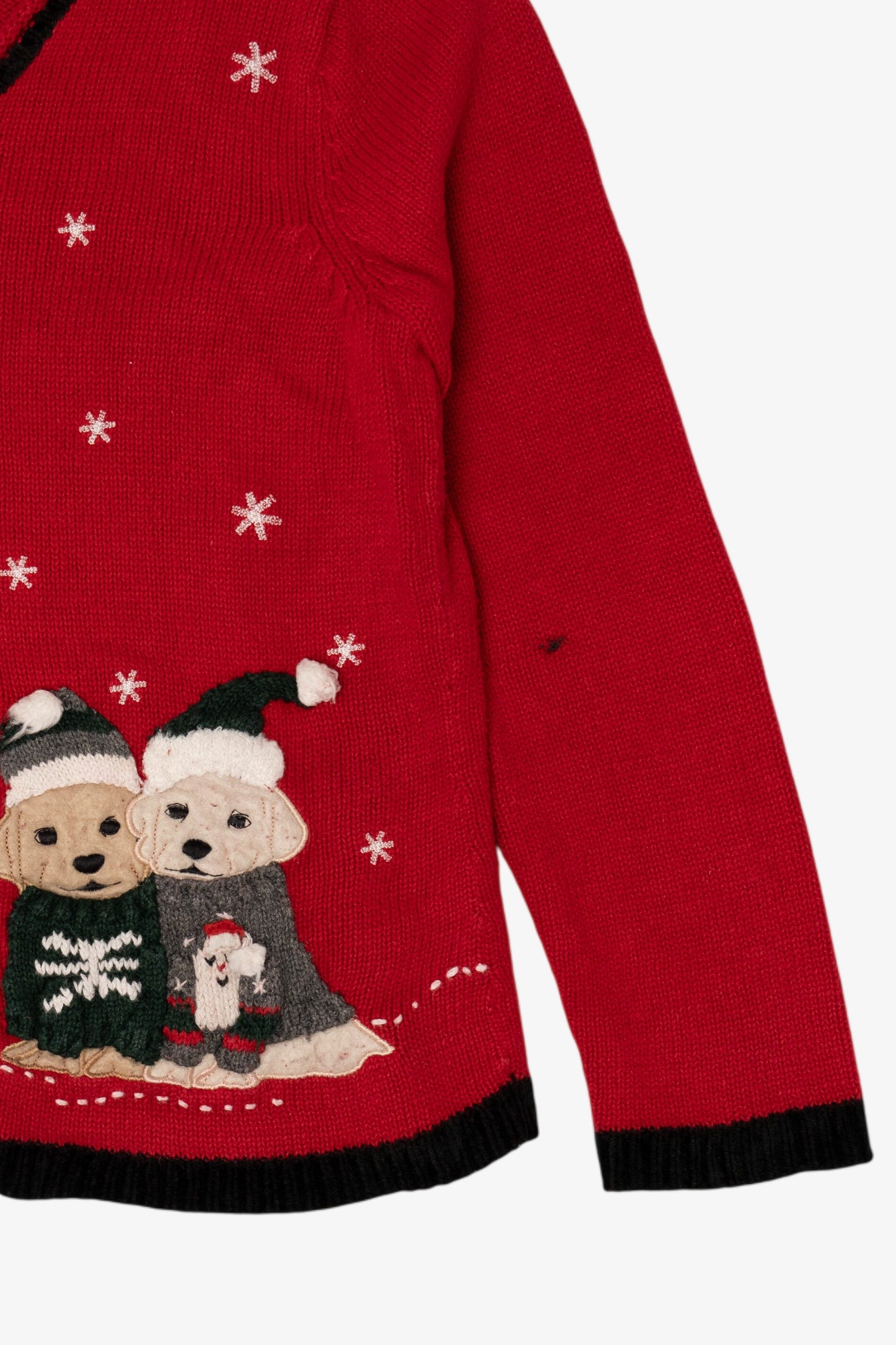 Vintage Red Crazy Horse Dogs Ugly Christmas Pullover (2000s)