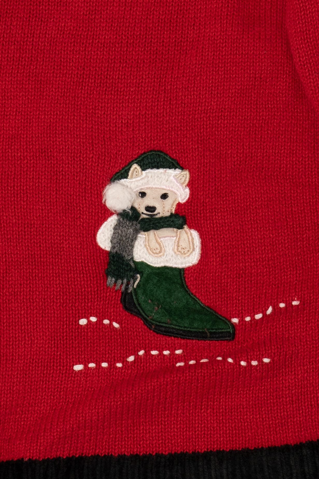 Vintage Red Crazy Horse Dogs Ugly Christmas Pullover (2000s)