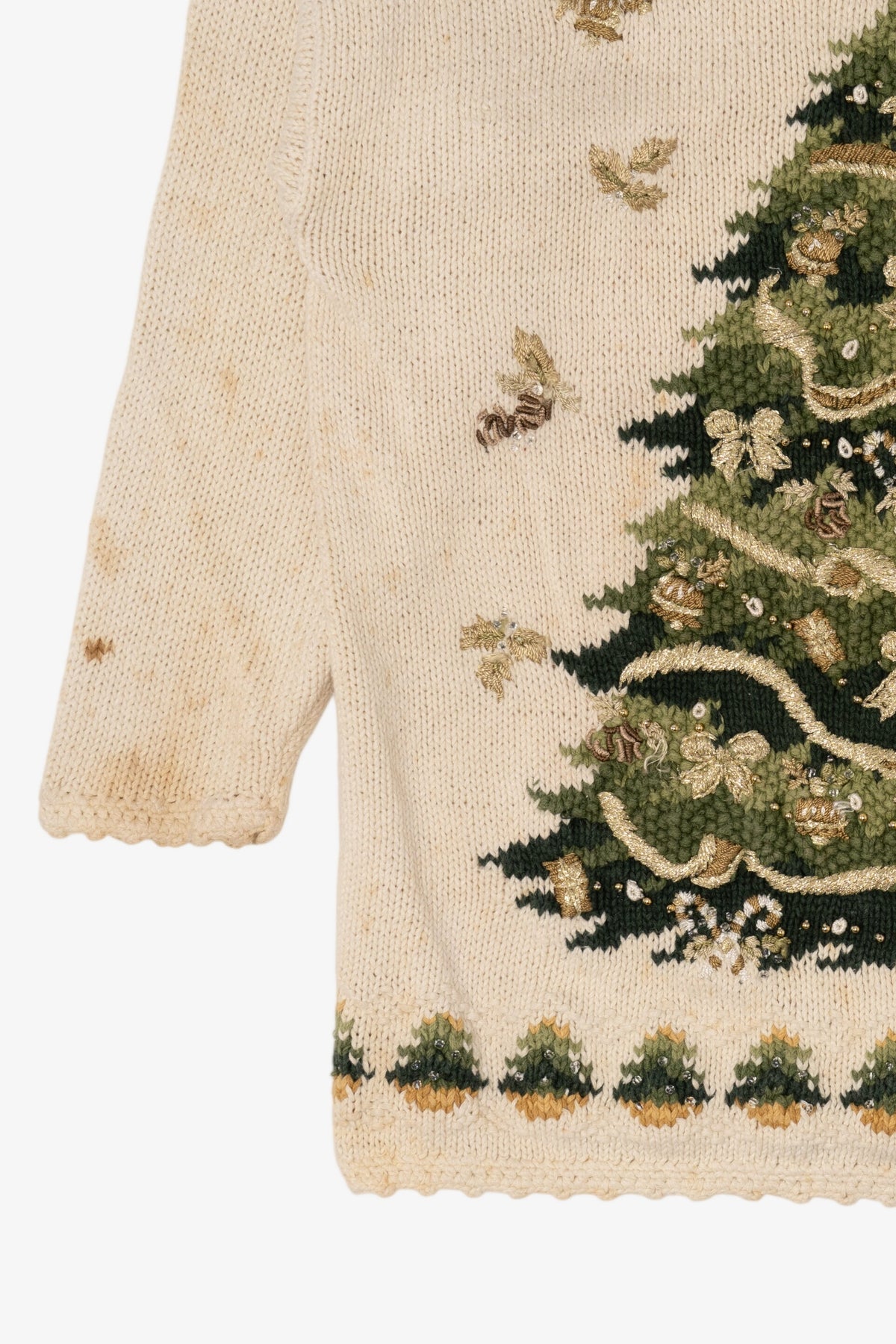Vintage Beige Heirloom Collectible Tree Ugly Christmas Pullover (2000s)