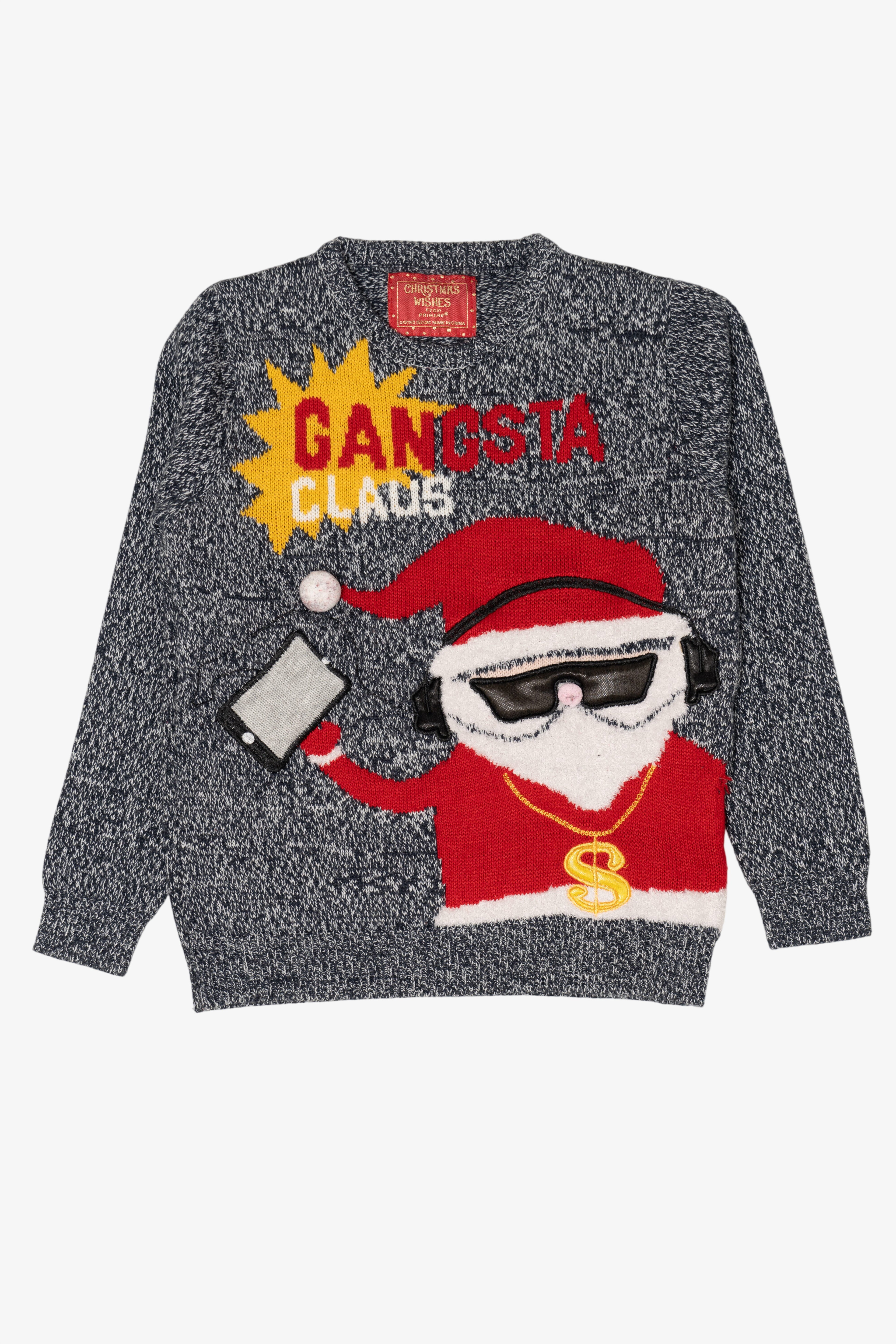 Kid Sized Christmas Wishes "Gangsta Claus" Santa Ugly Pullover (2010s)