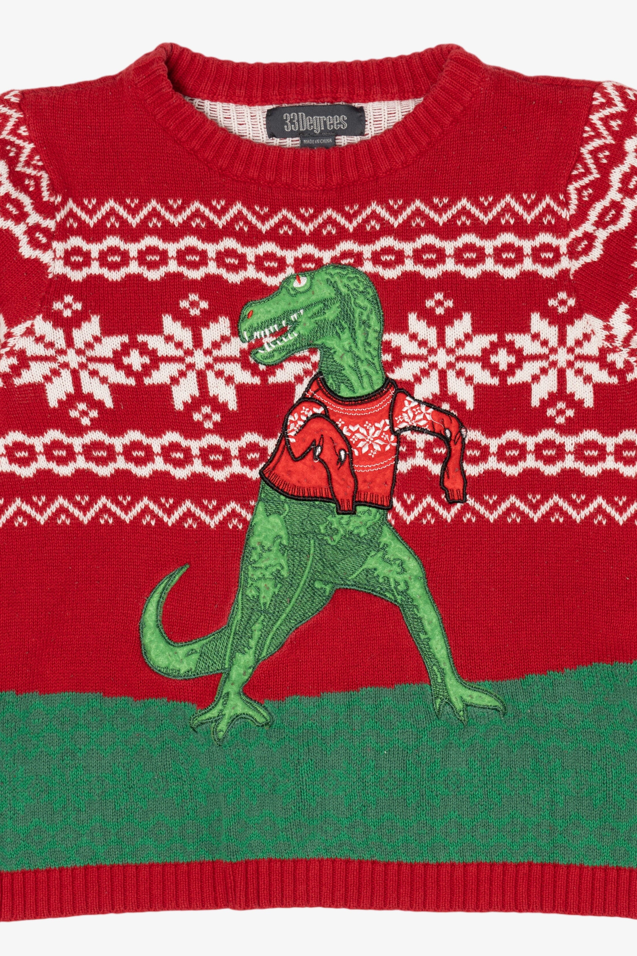 Kid Sized Christmas Sweater Dinosaur Ugly Christmas Pullover