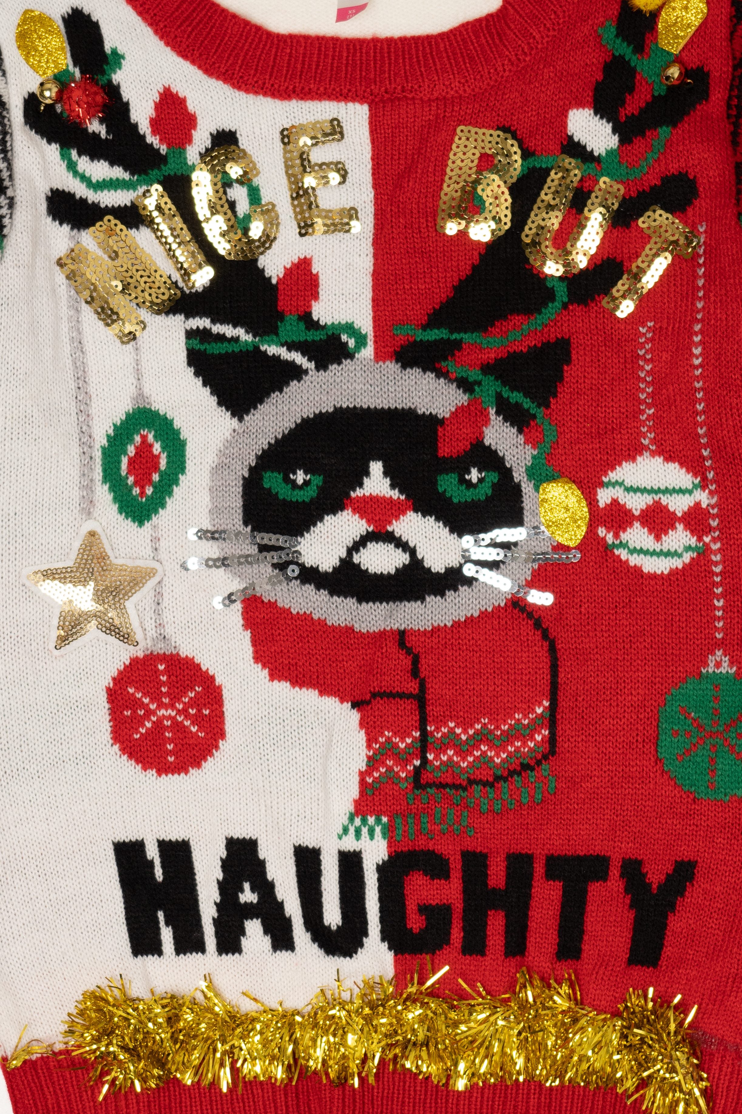 Kid Sized Grump Cat "Nice But Naughty" Christmas Pullover (2010s)