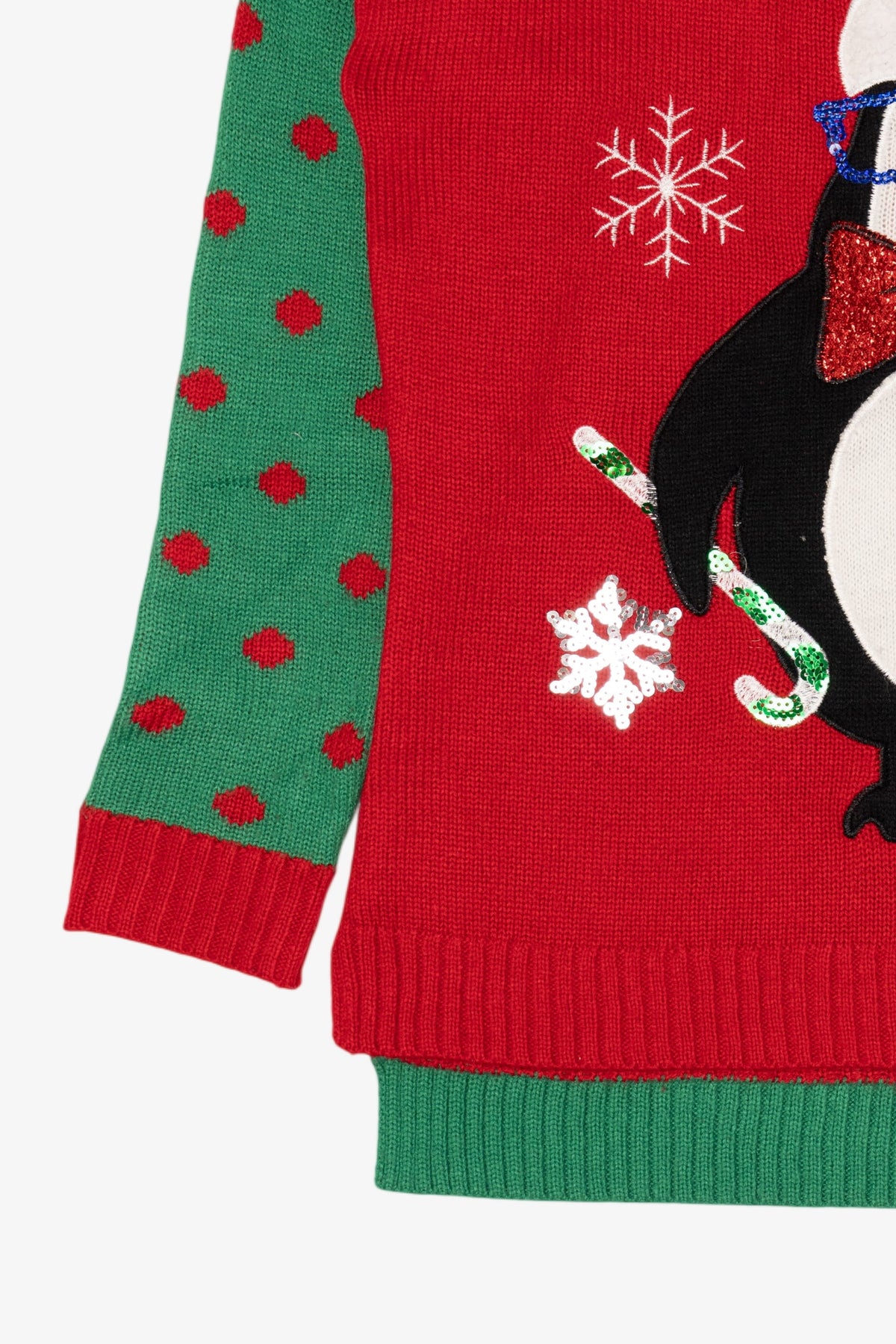 Red Christmas Penguin Ugly Christmas Pullover