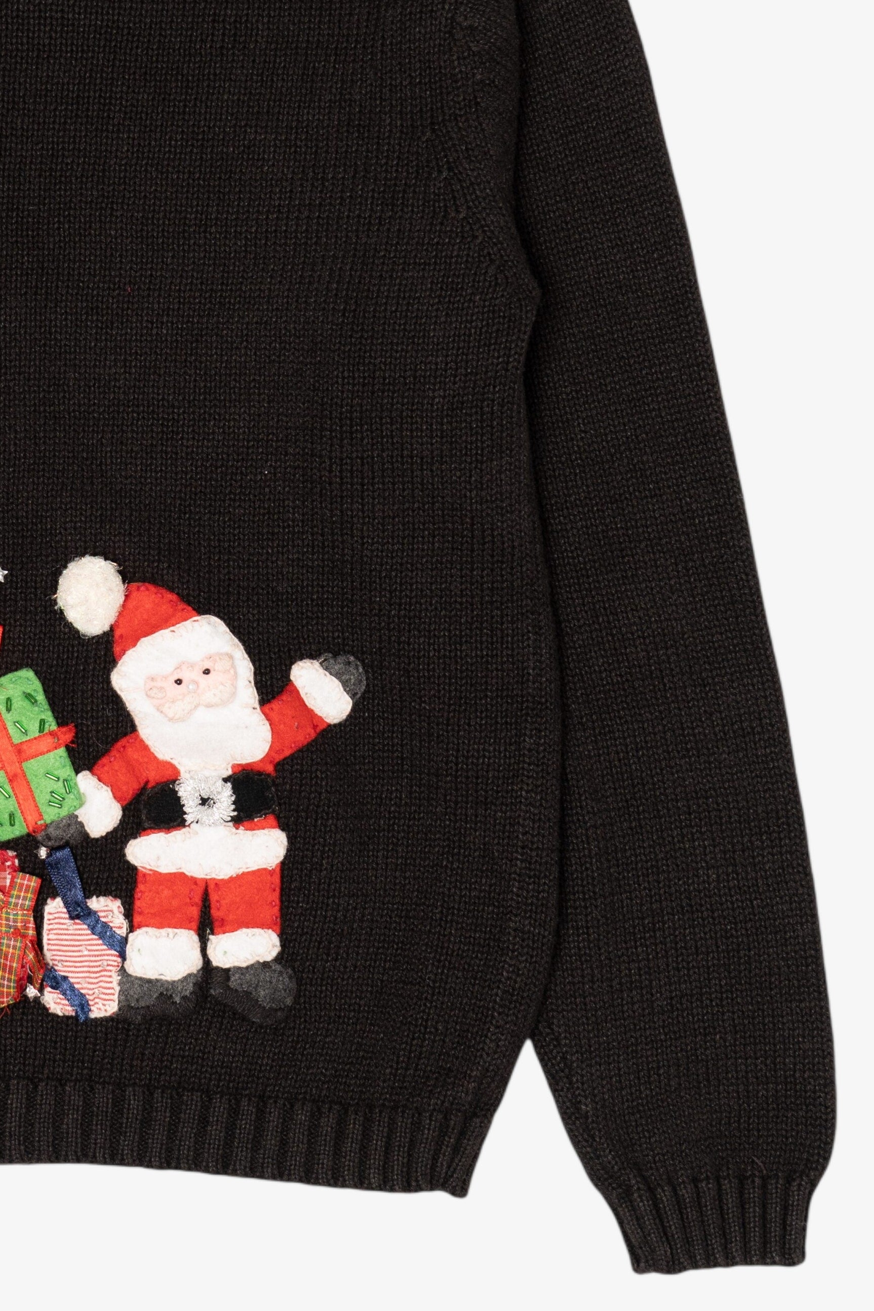 Vintage Santa With Presents Ugly Christmas Hooded Pullover (2000s)