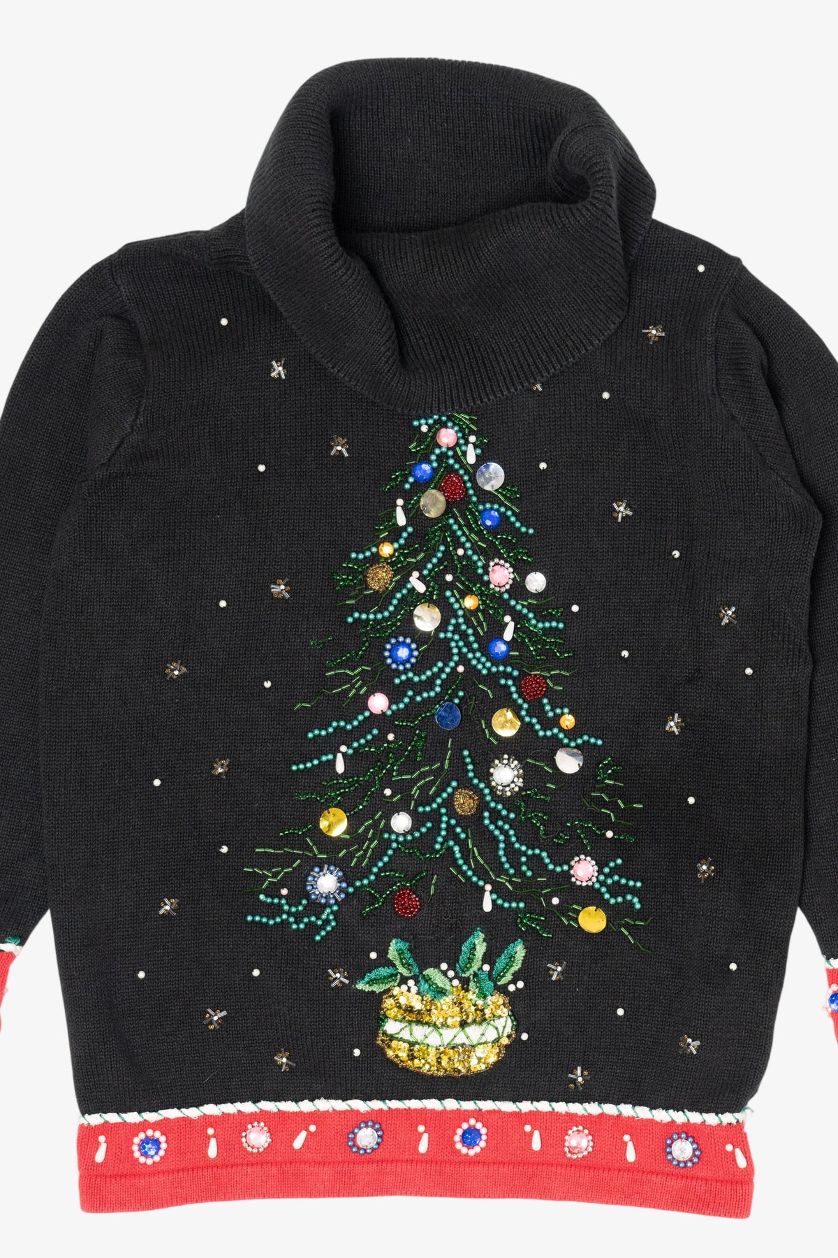 Vintage Black Victoria Jones Tree Ugly Christmas Pullover (1990s)