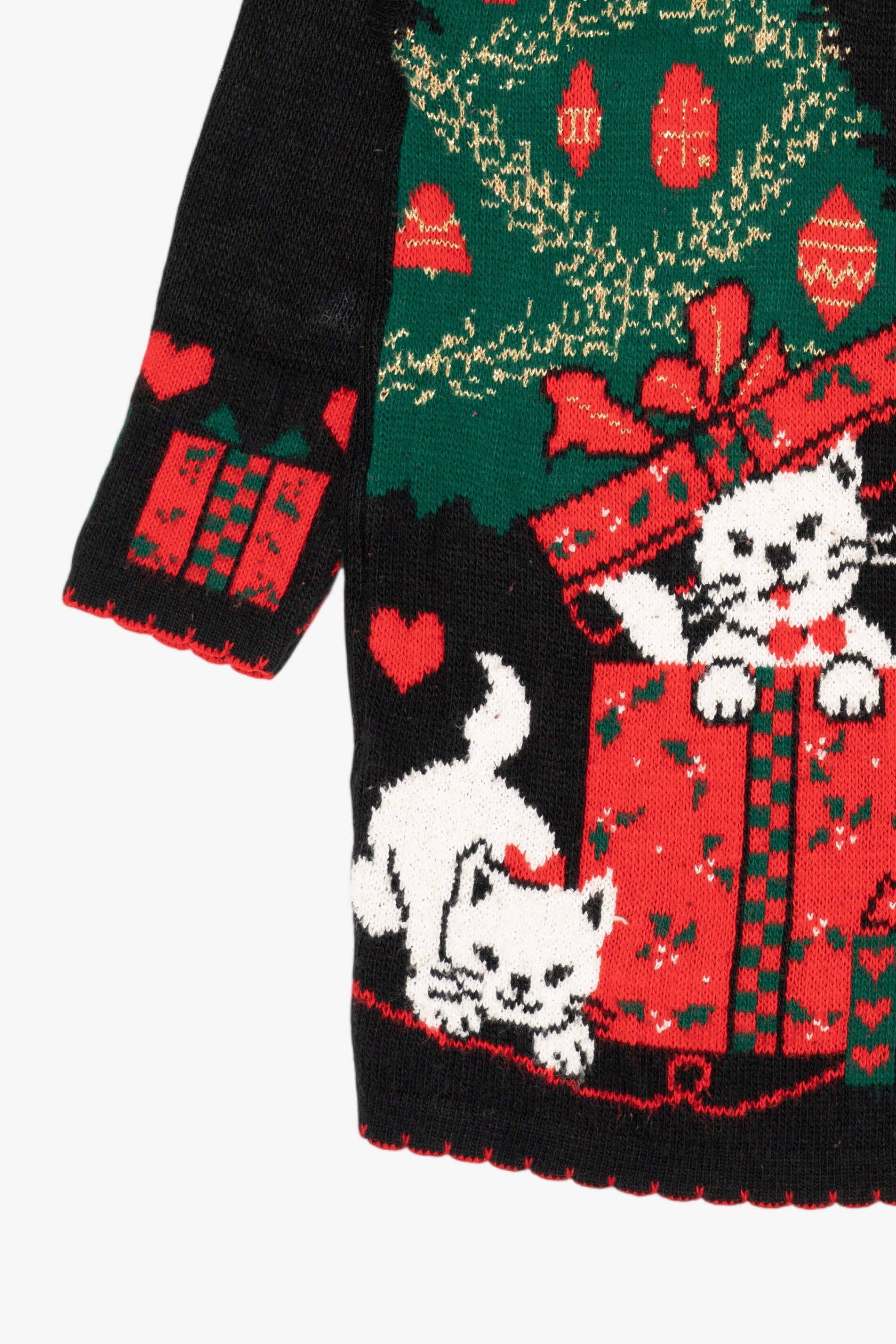 Vintage Black Nutcracker Cats Ugly Christmas Pullover (1980s)