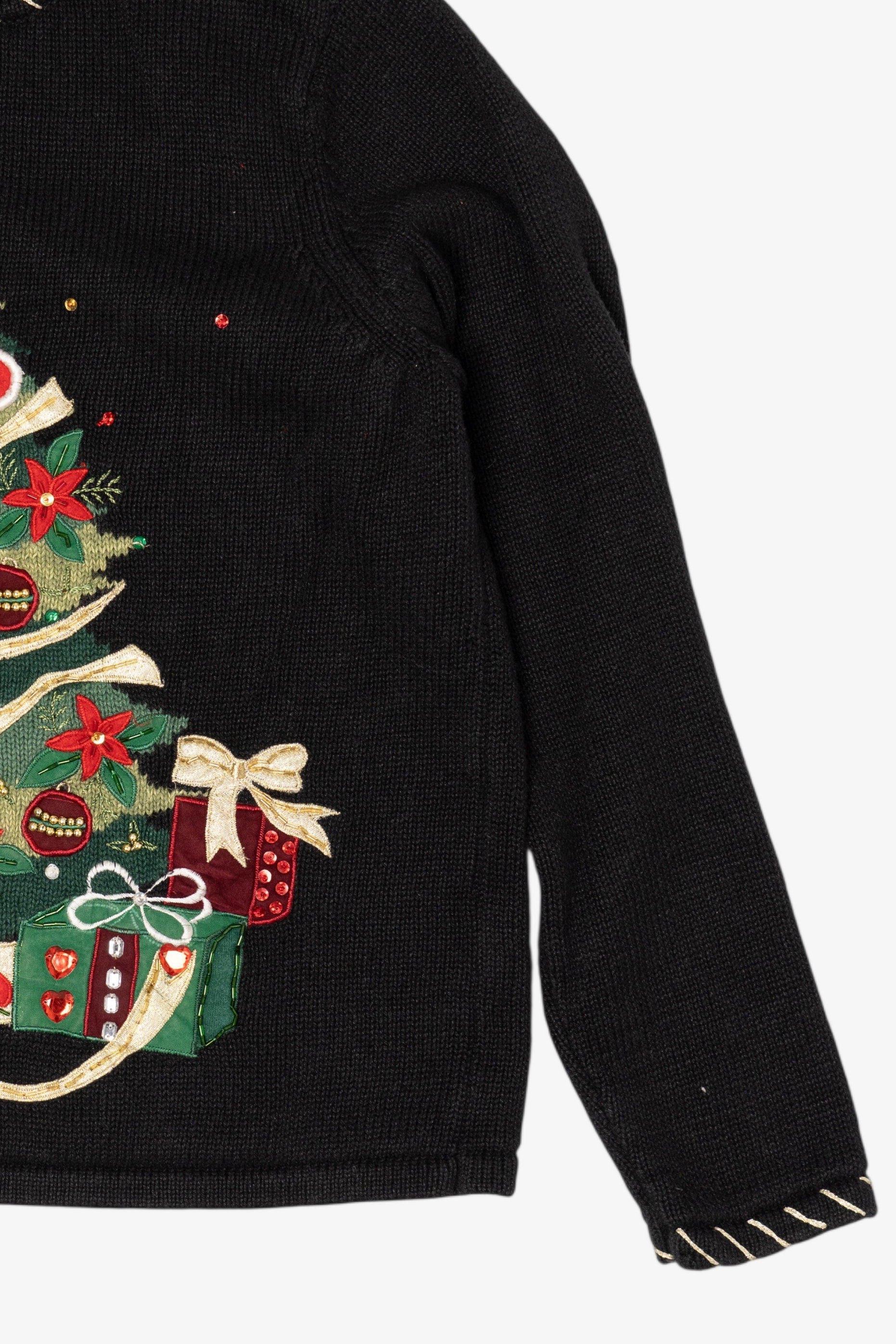 Vintage Black Shaver Lake Tree Ugly Christmas Pullover (1990s)
