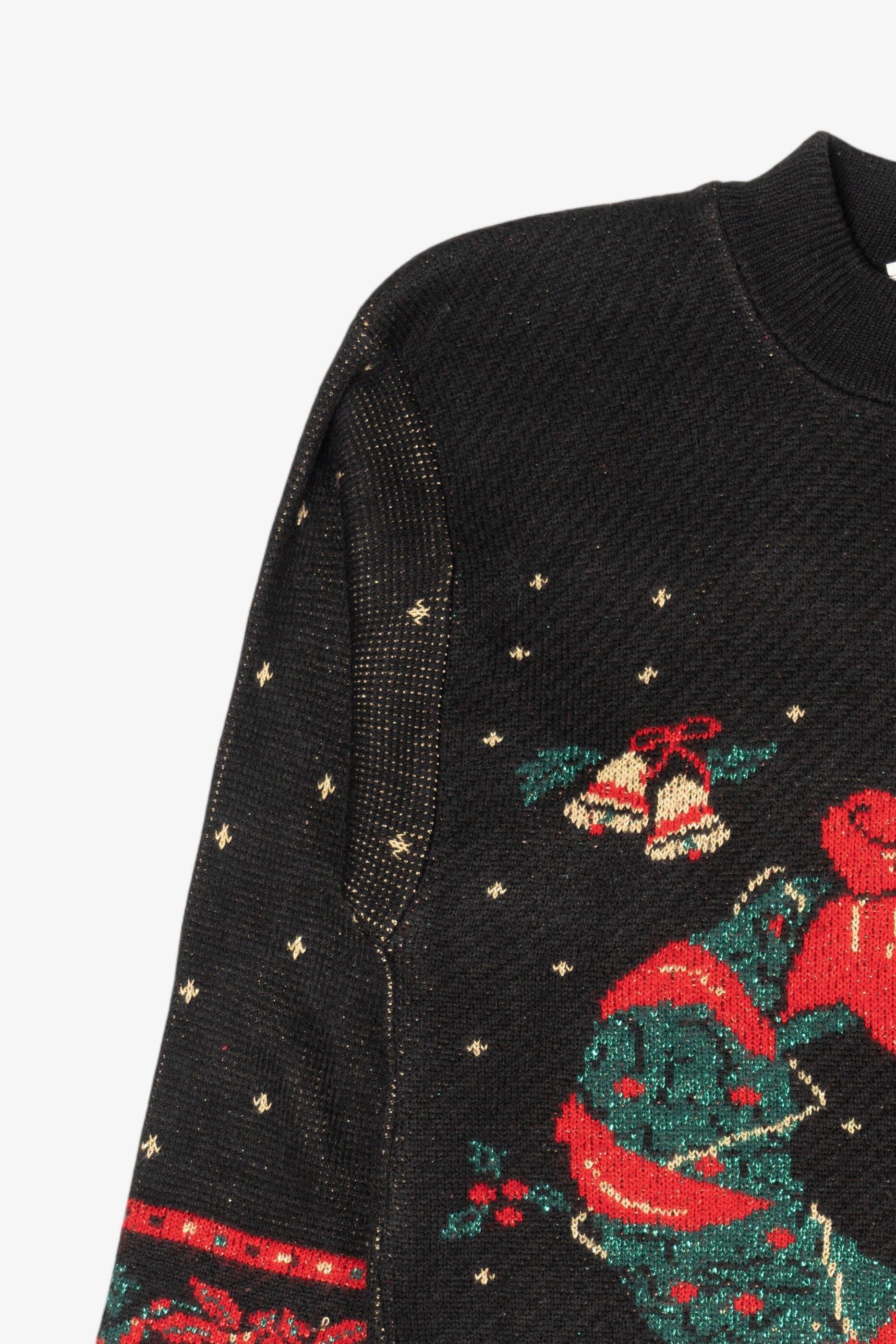 Vintage Black Mathias Wreaths Ugly Christmas Pullover (1980s)