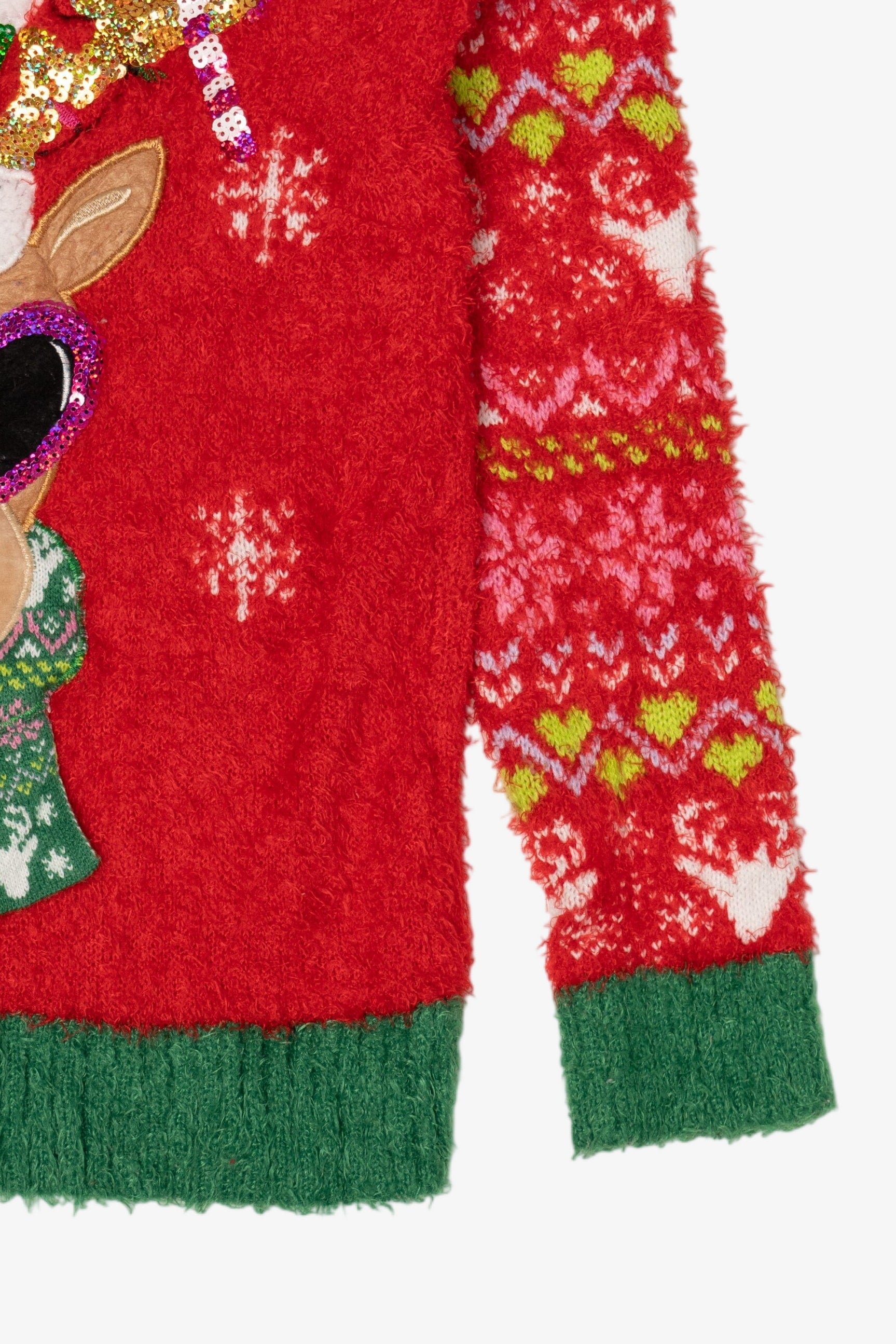 Red Holiday Time Reindeer With Sunglasses Ugly Christmas Pullover (2010s)