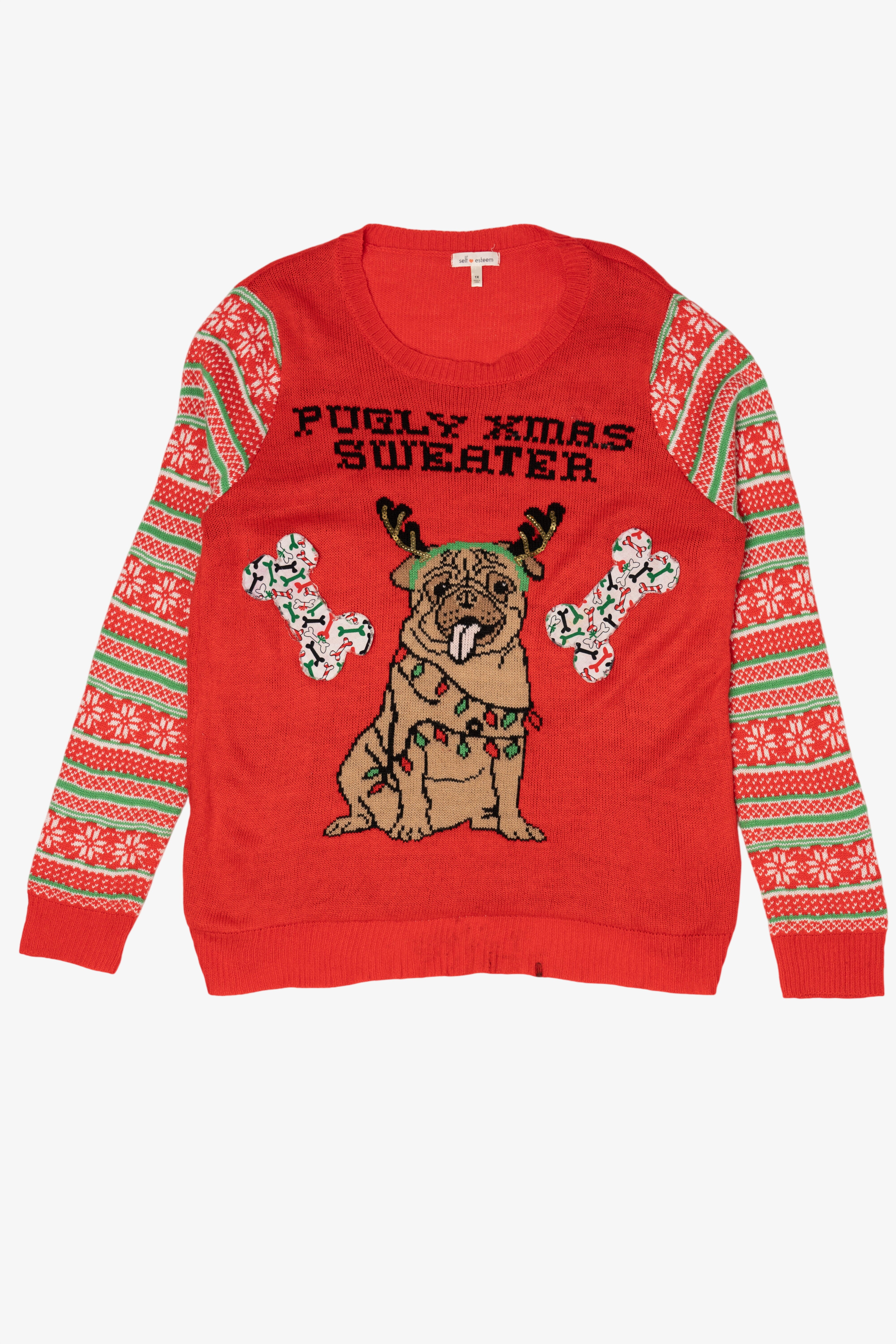 Recycled "Pugly Xmas Sweater" Ugly Christmas Pullover (2020s)
