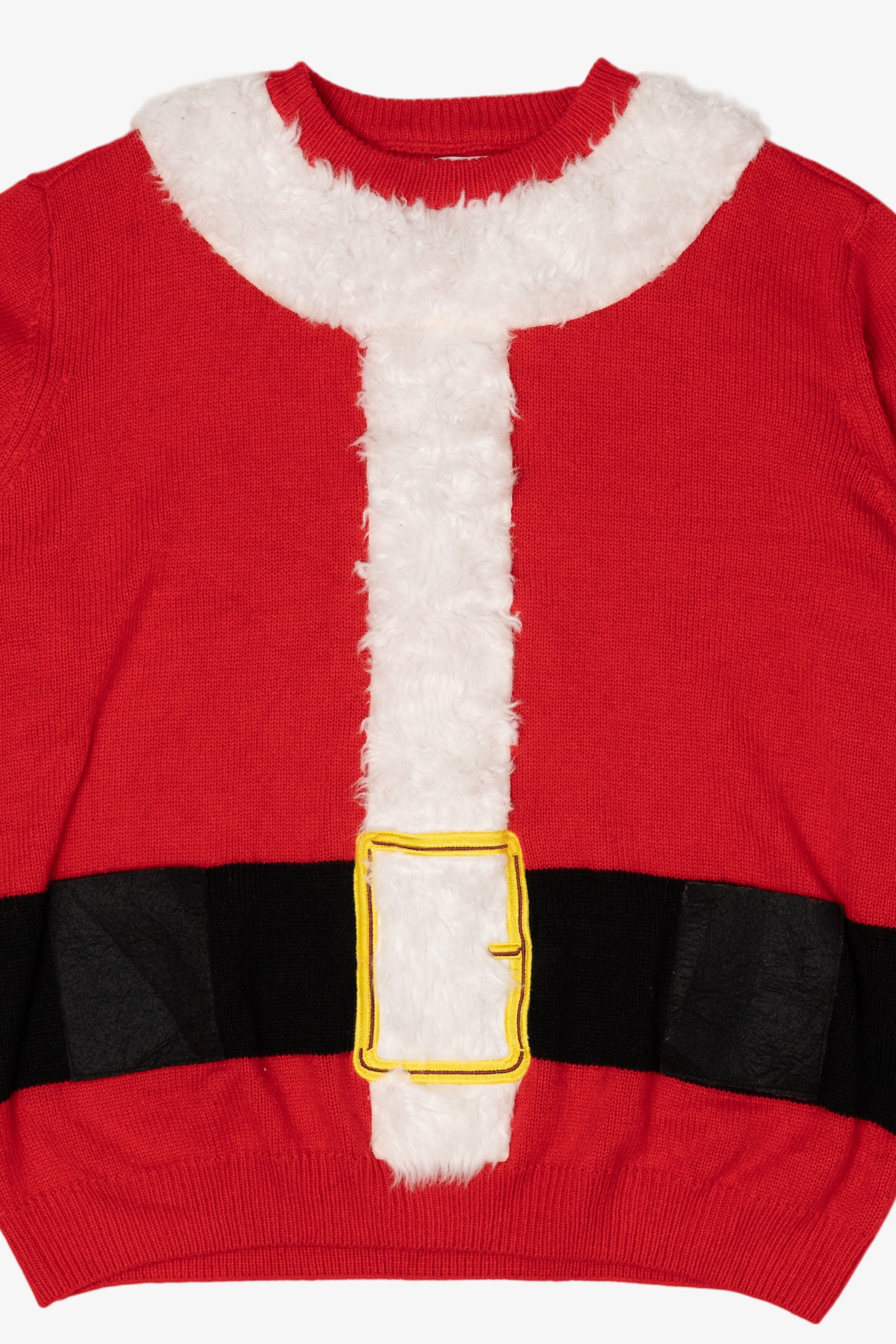Red Holiday Time Santa Shirt Ugly Christmas Pullover (2010s)