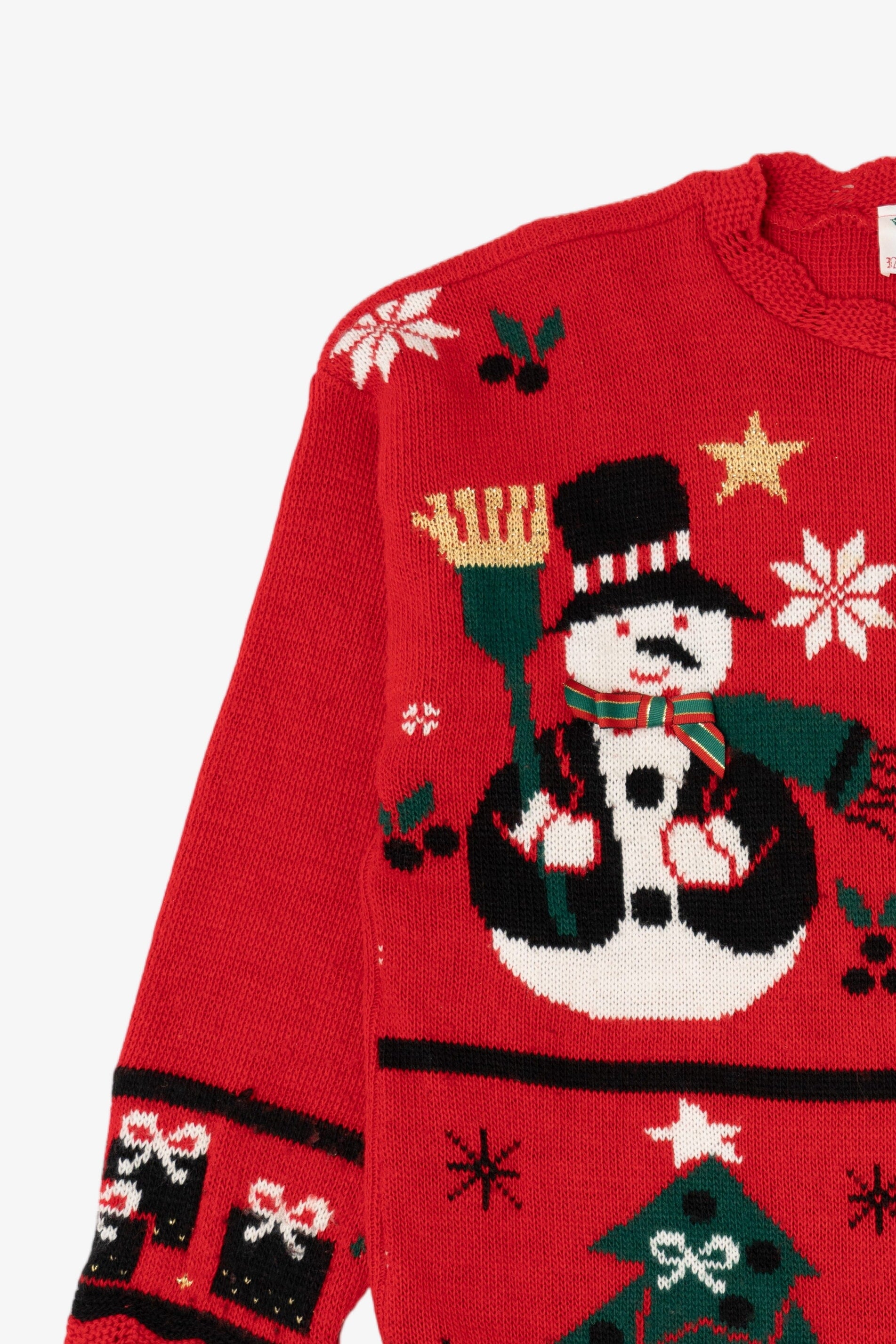 Vintage Red Nutcracker Angels Ugly Christmas Pullover (1980s)