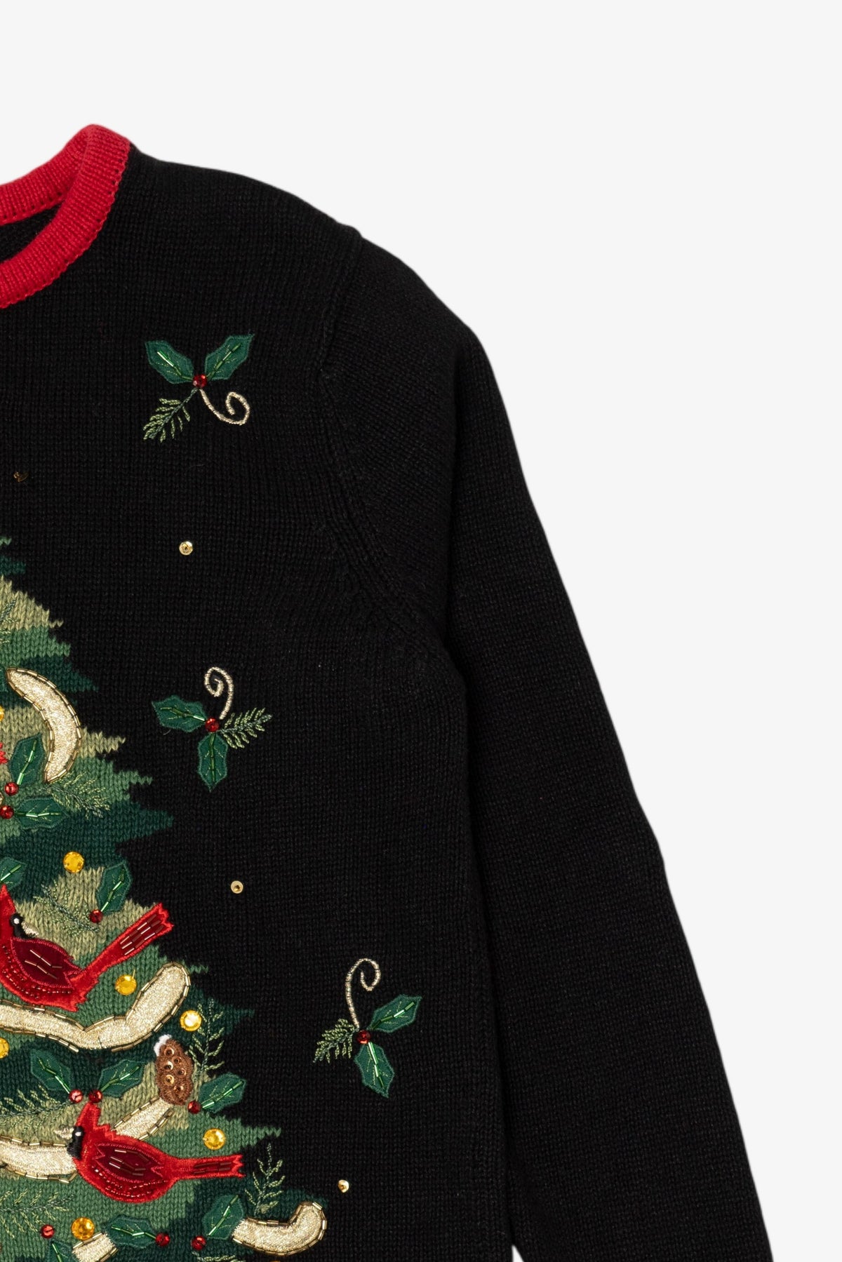 Vintage Black Tiara International Cardinals In Tree Ugly Christmas Pullover (2000s)