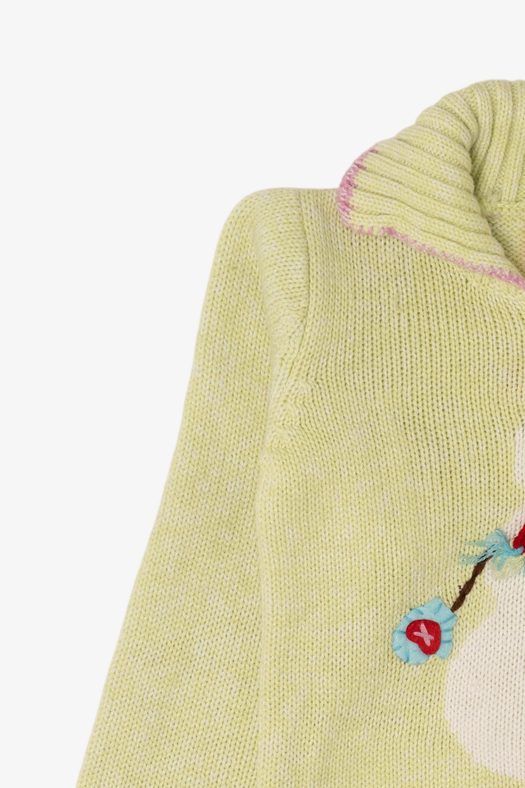 Vintage Kid Sized Light Green Nannettegirl Snowmen Ugly Christmas Sweater (sz 6) (1990s)