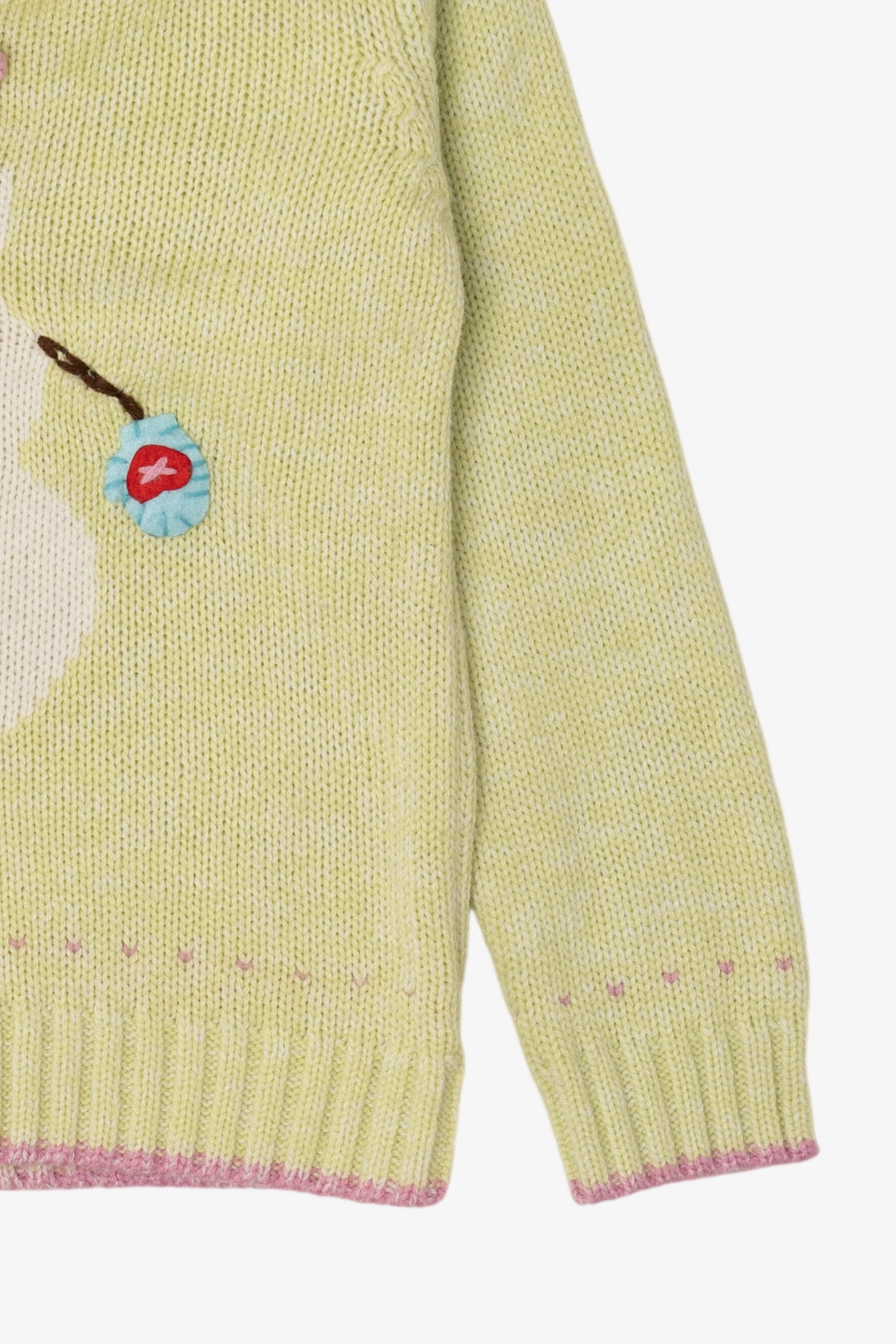 Vintage Kid Sized Light Green Nannettegirl Snowmen Ugly Christmas Sweater (sz 6) (1990s)