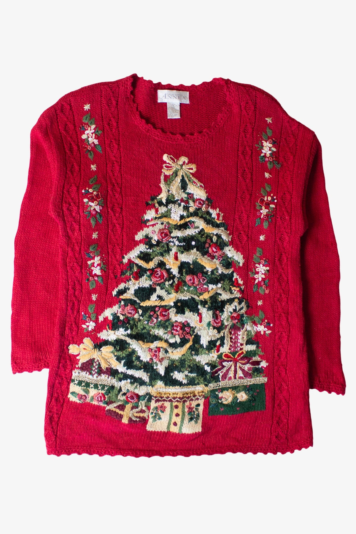 Vintage Red Big Tree Ugly Christmas Sweater (1990s)