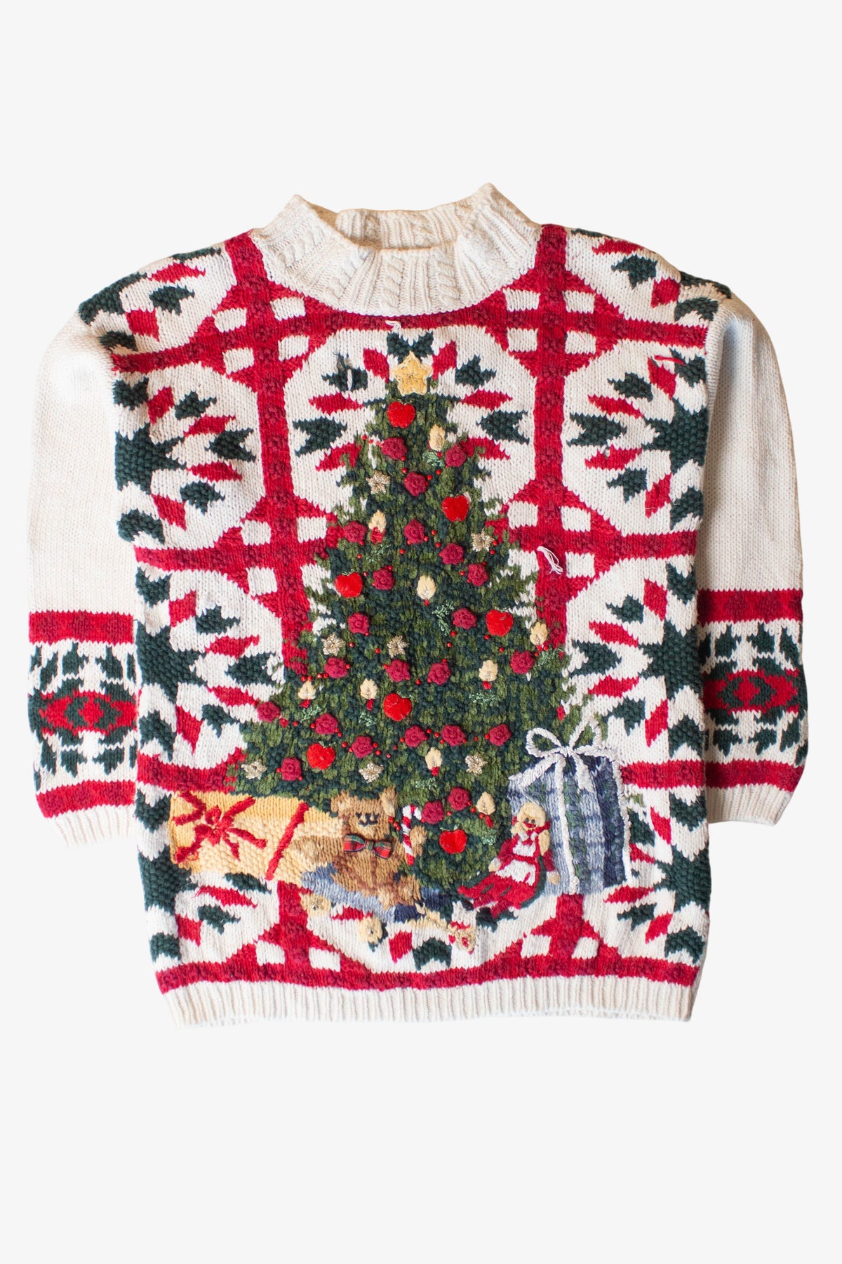 Vintage White Tree Ugly Christmas Sweater (1990s)