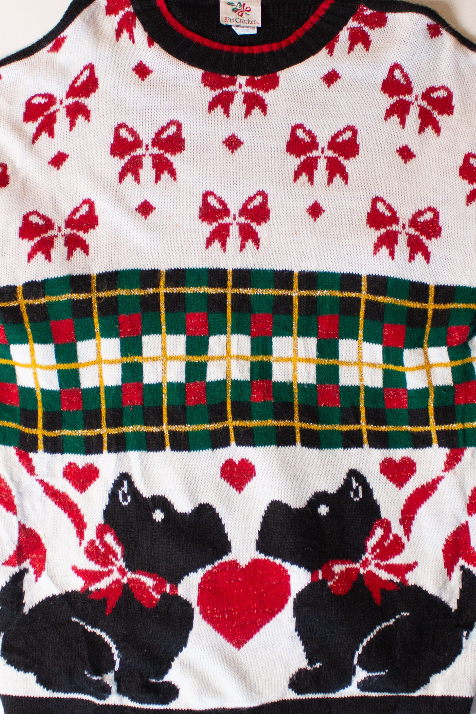 Vintage Dog Bows Ugly Christmas Sweater (1990s)