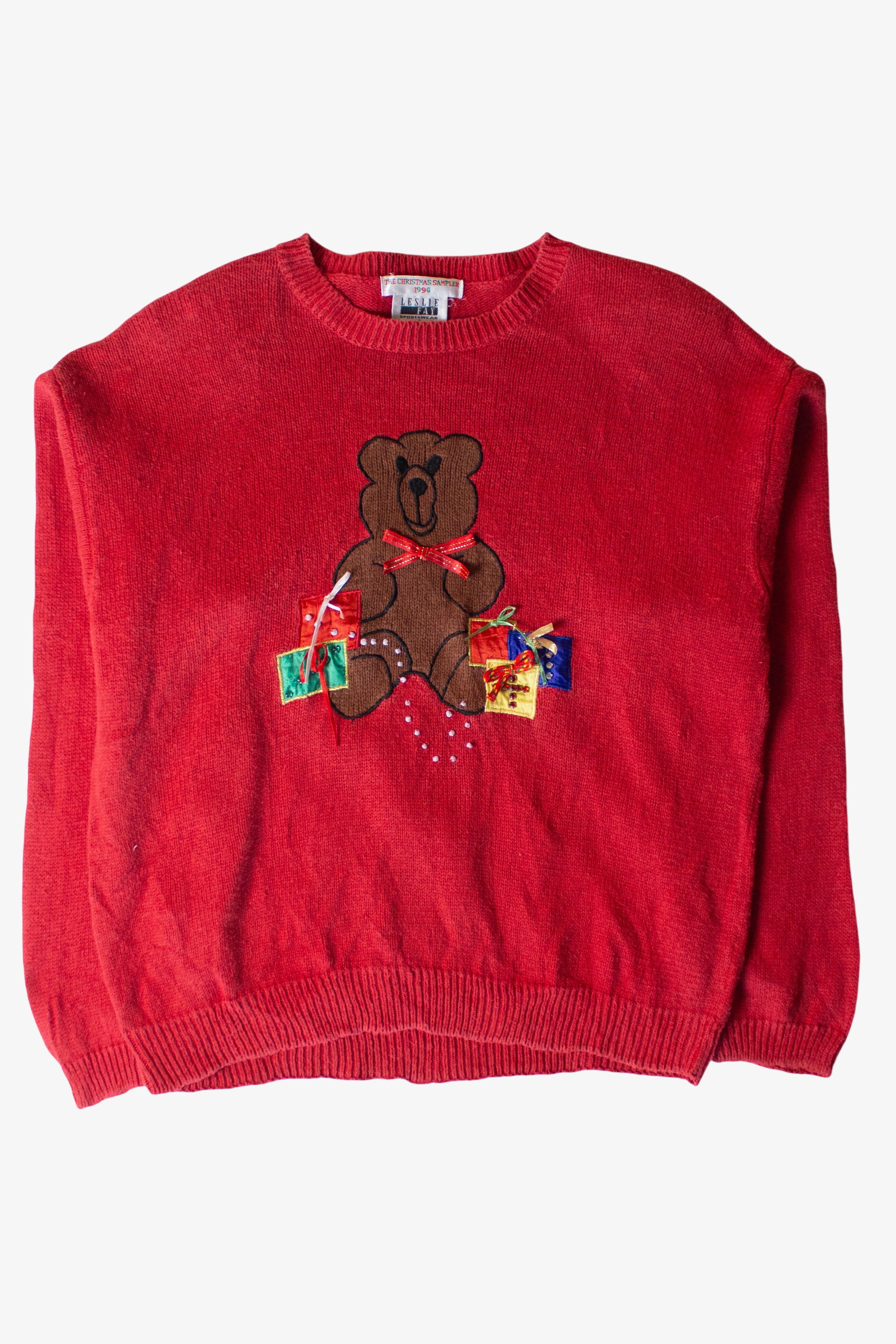 Vintage Red Bear Ugly Christmas Sweater (1994)