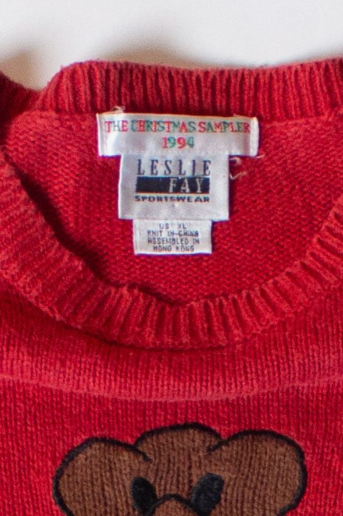 Vintage Red Bear Ugly Christmas Sweater (1994)