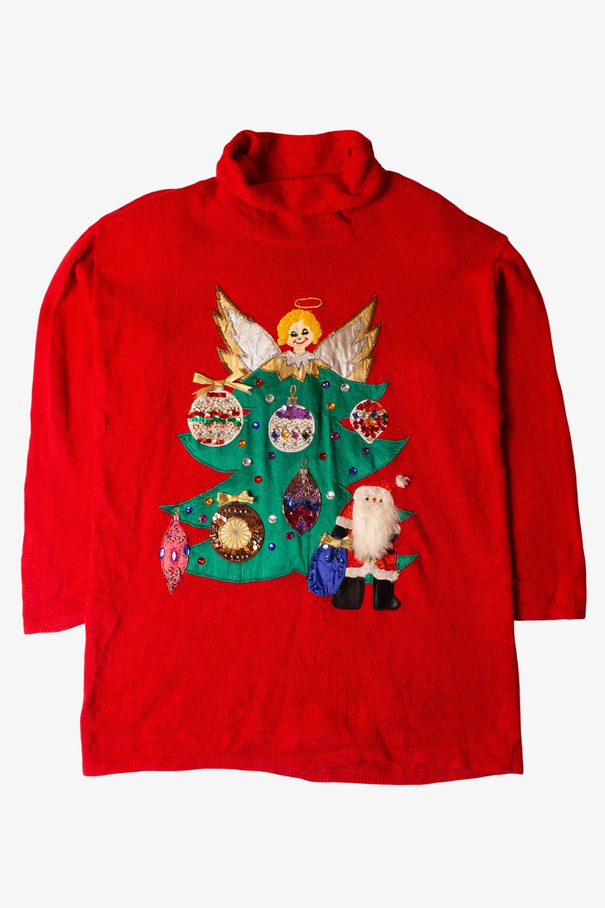 Vintage Angel Tree Turtleneck Christmas Sweater (1990s)