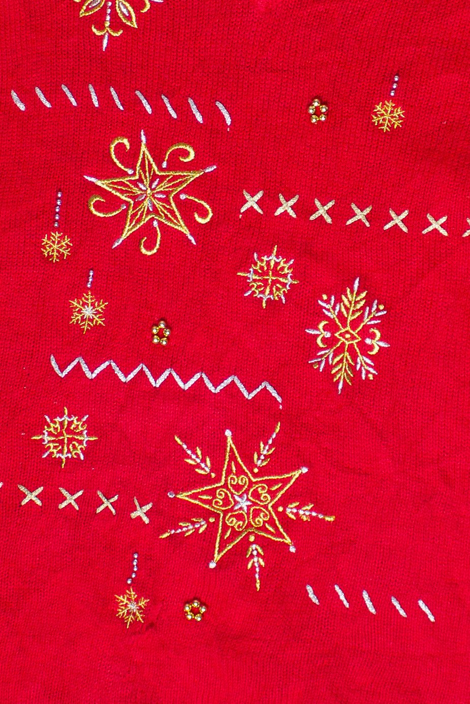 Holiday Editions Metallic Embroidered Ugly Christmas Sweater (2010s)