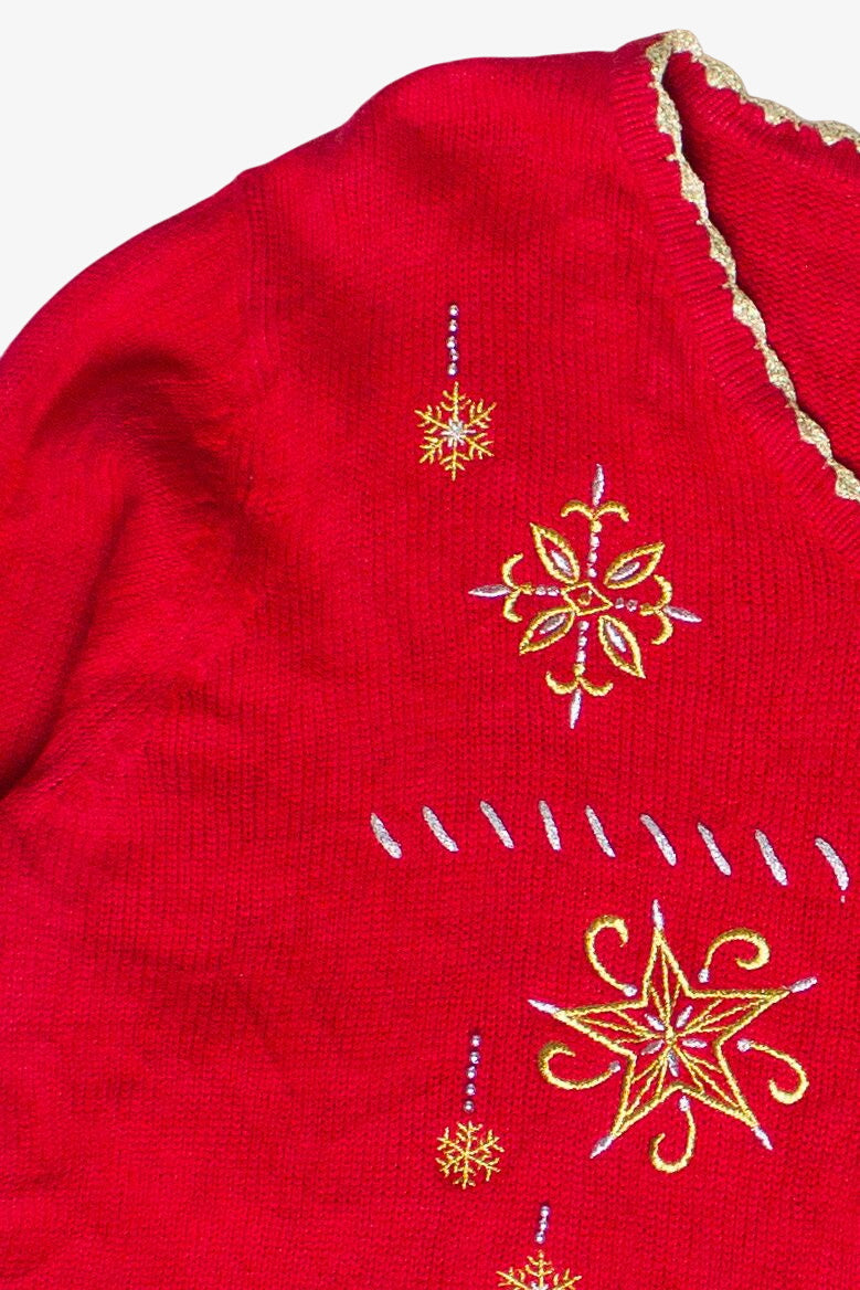 Holiday Editions Metallic Embroidered Ugly Christmas Sweater (2010s)