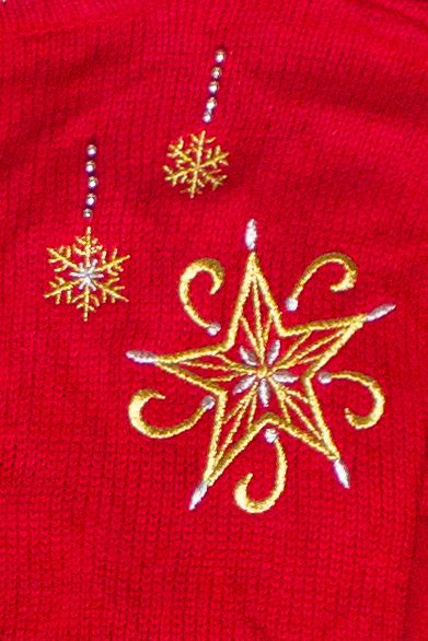 Holiday Editions Metallic Embroidered Ugly Christmas Sweater (2010s)