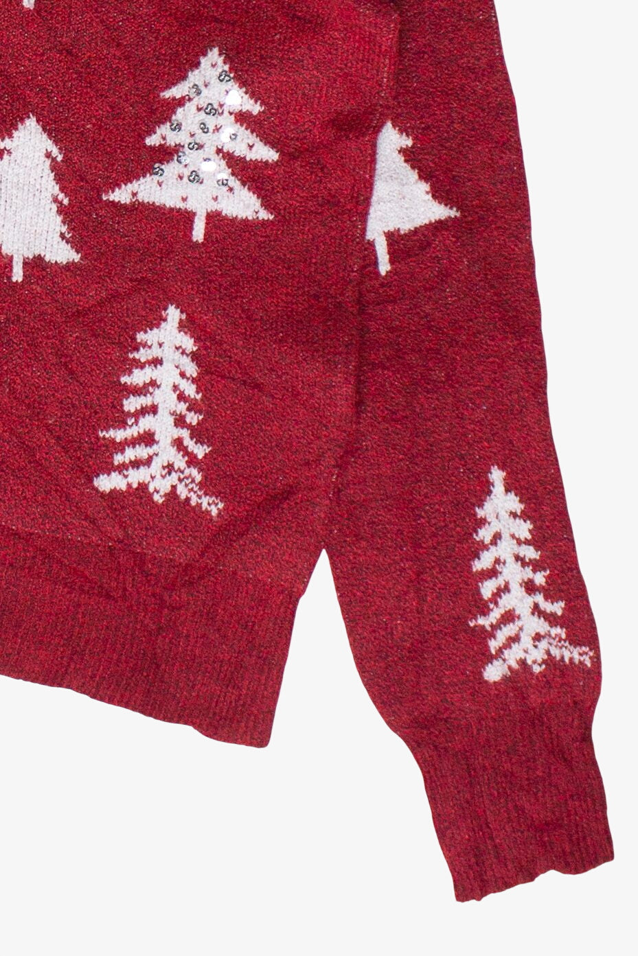 Holiday Time Sequin Christmas Trees Ugly Christmas Sweater (2010s)
