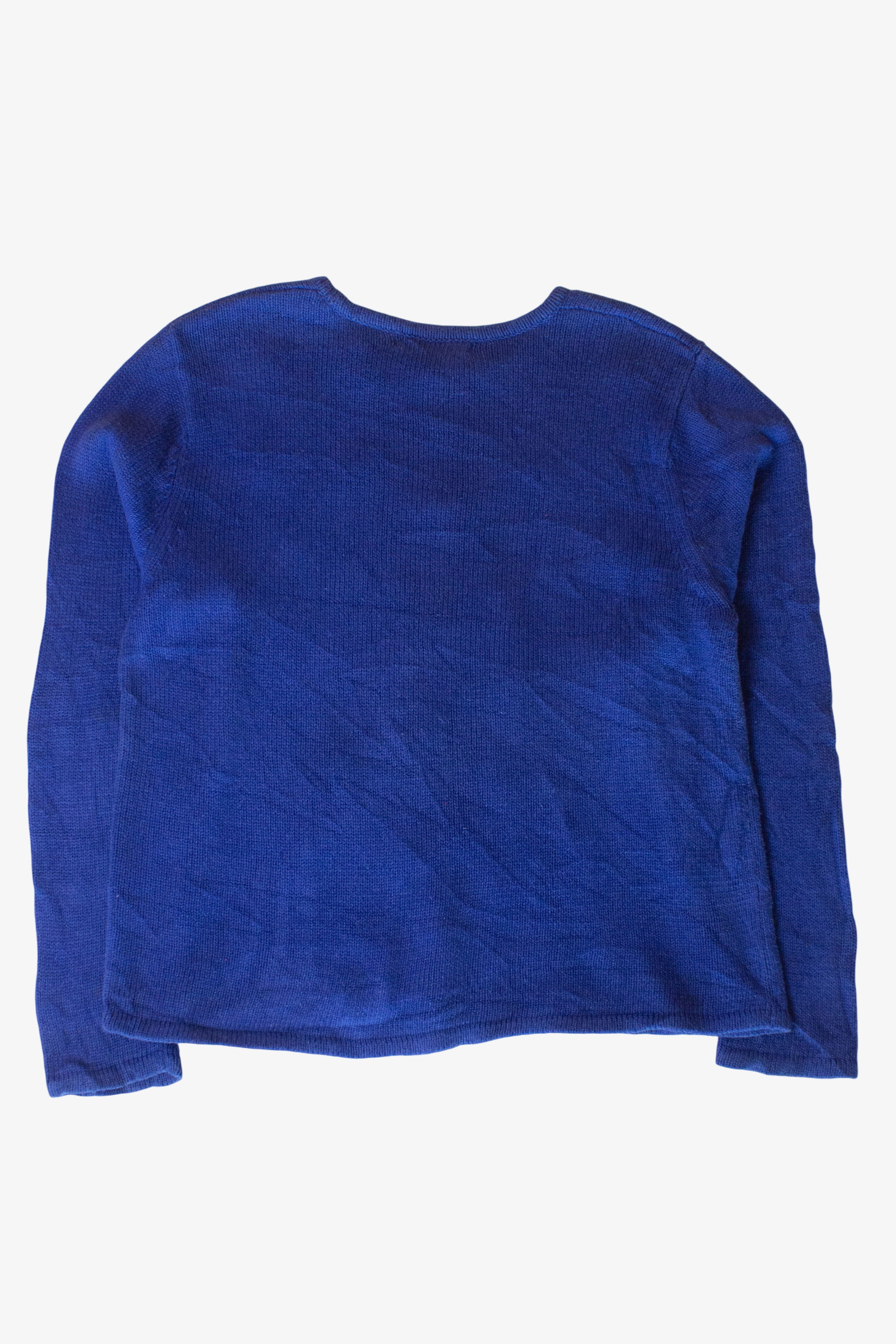 Vintage Blue Ornament Tree Christmas Sweater (1990s)